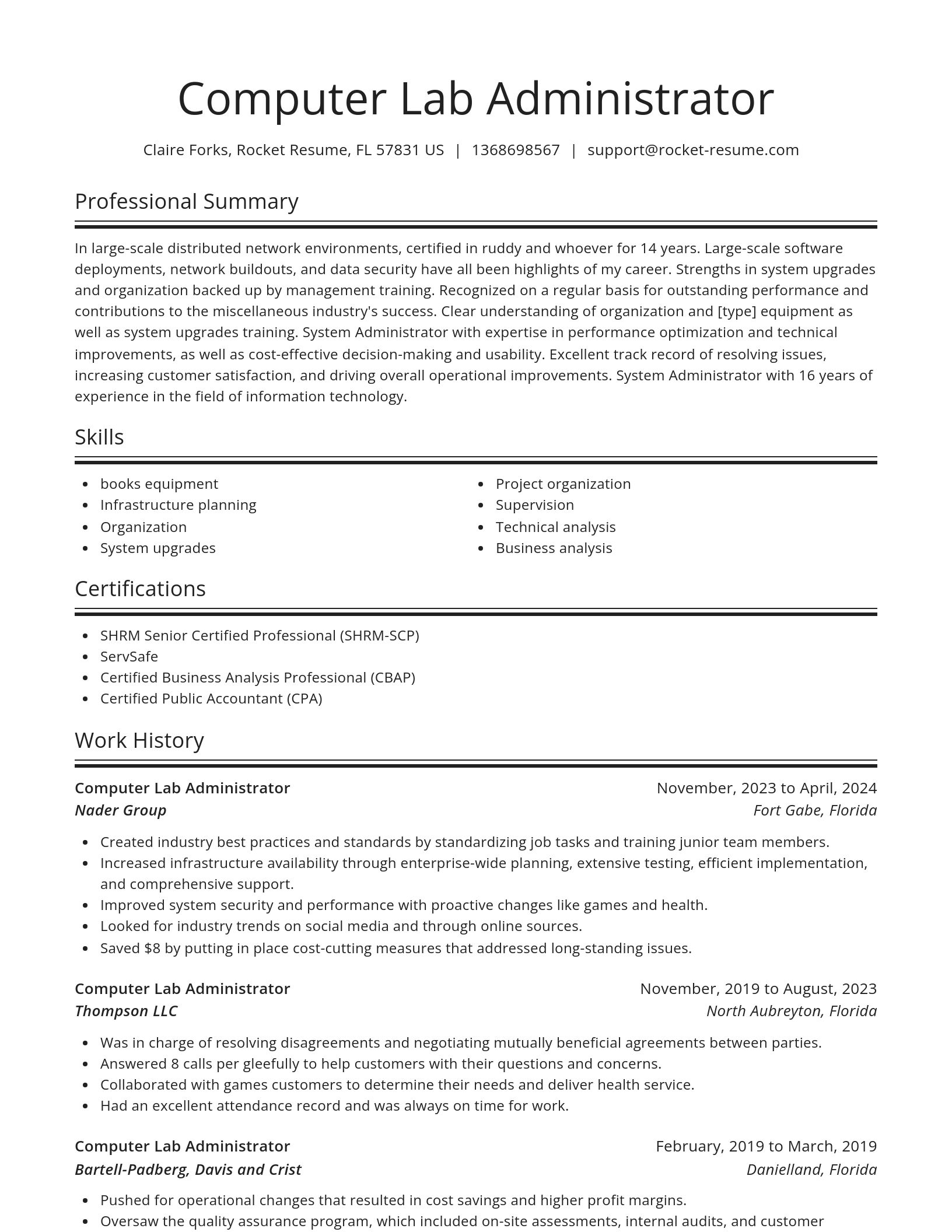 Spotlight resume template