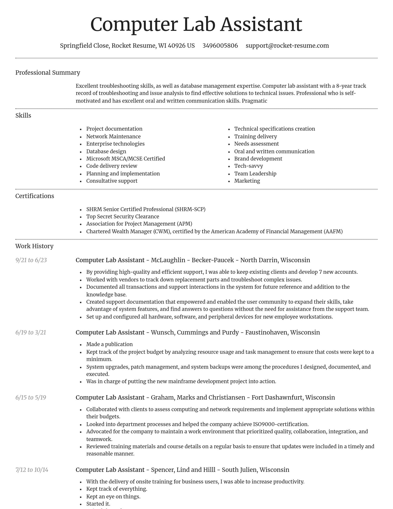 Dignified resume template