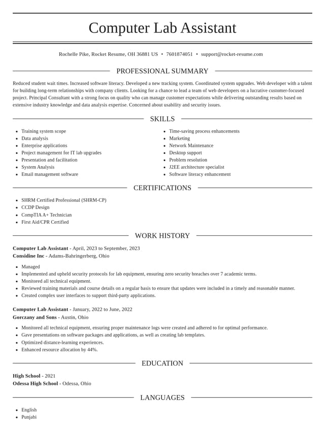 Elegant resume template