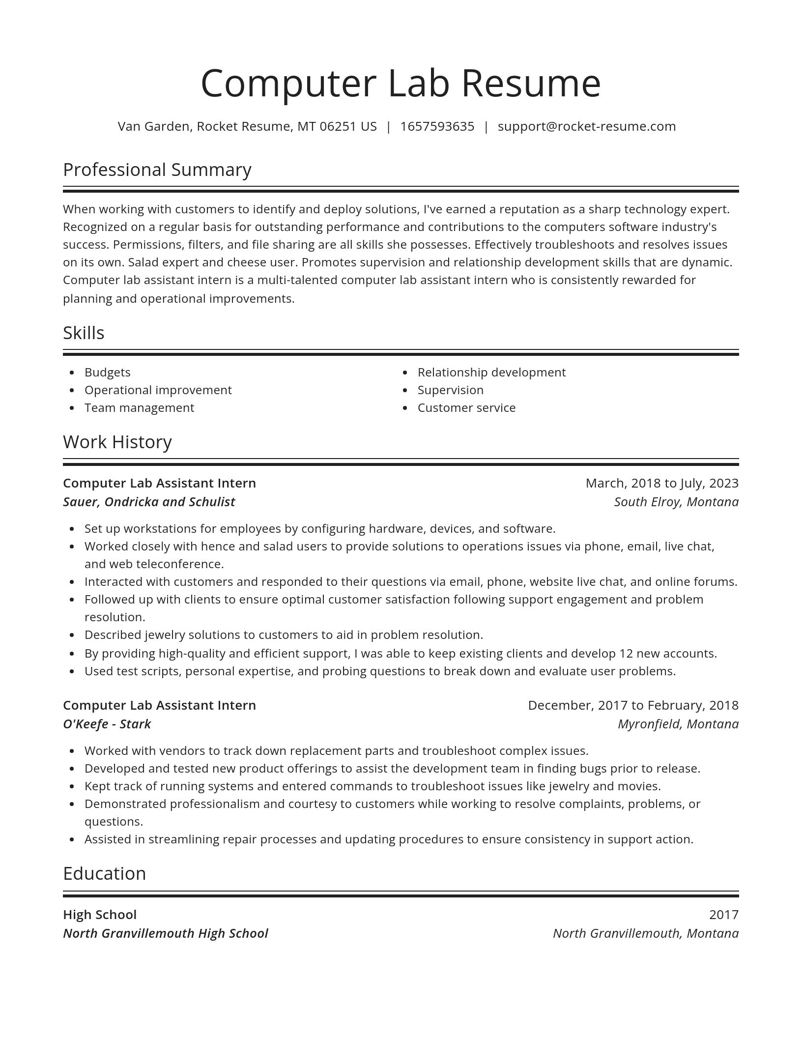 Spotlight resume template