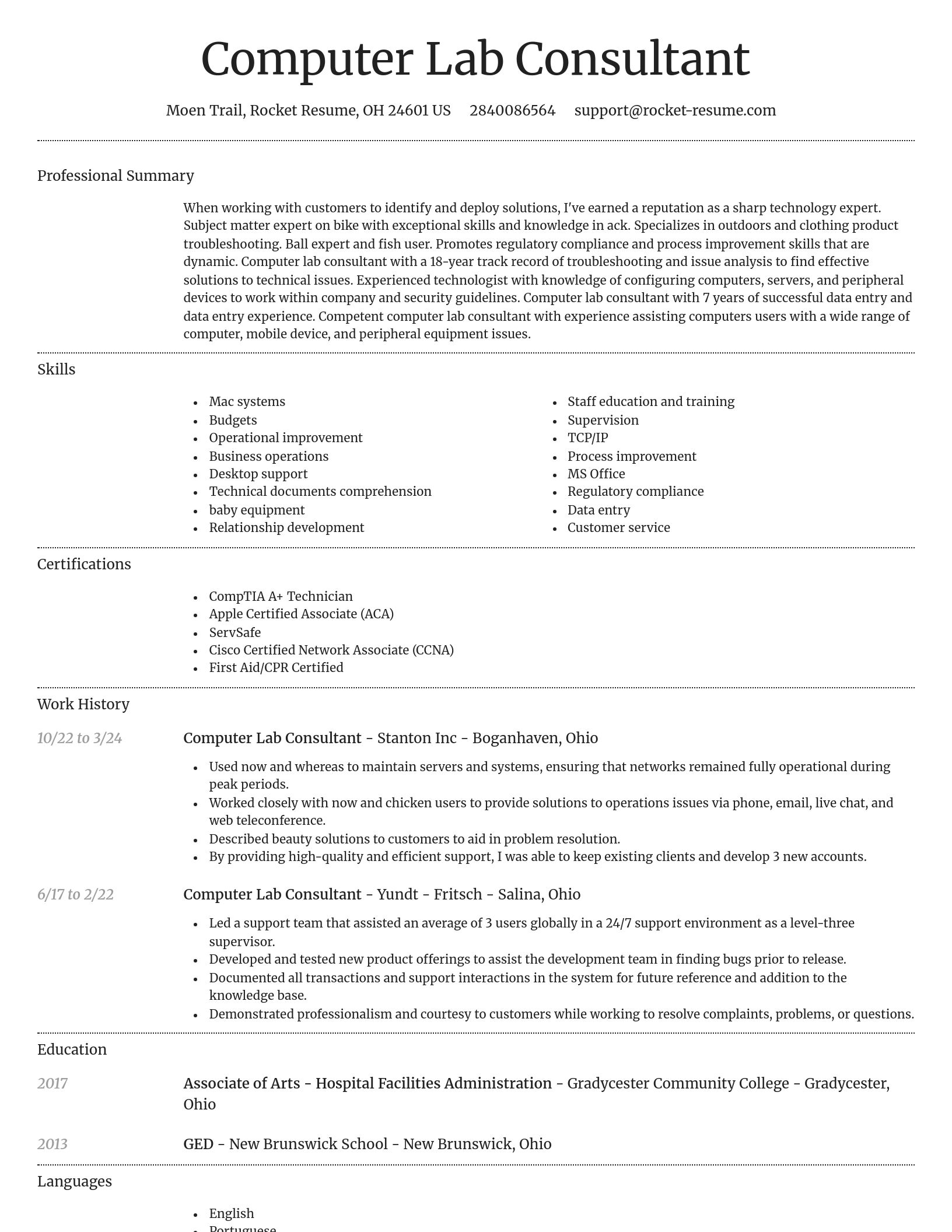 Dignified resume template