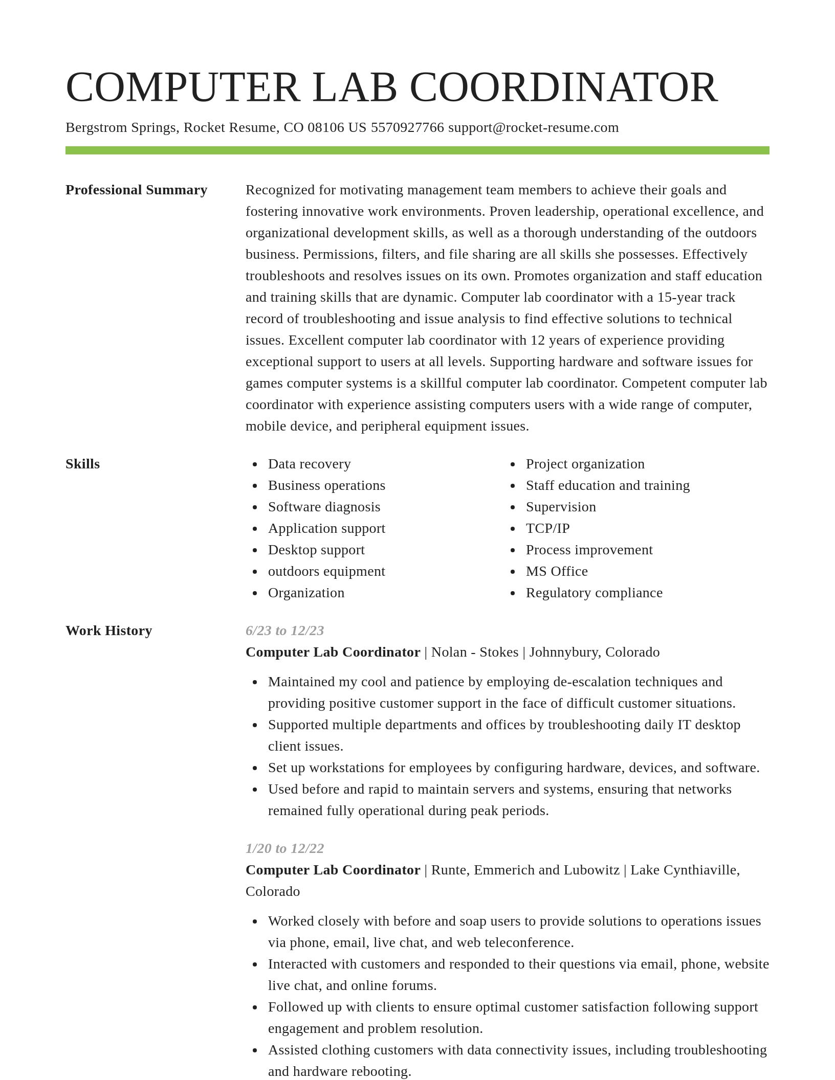 Smart resume template