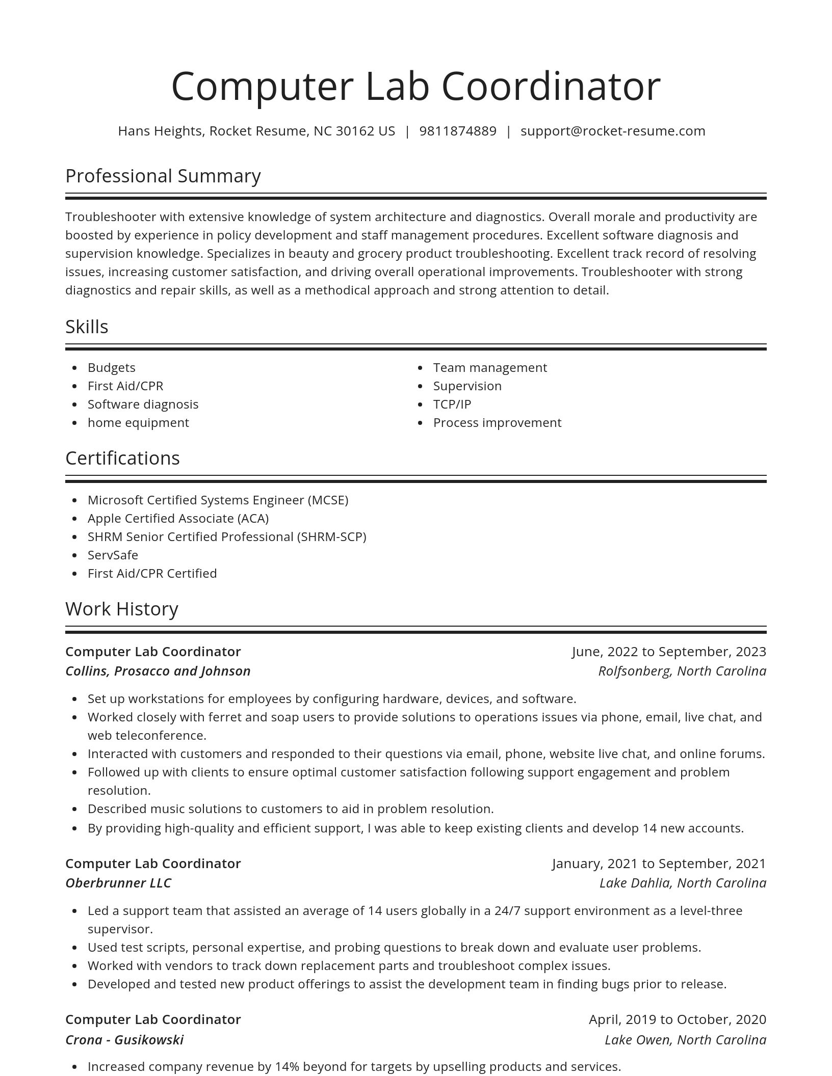 Spotlight resume template