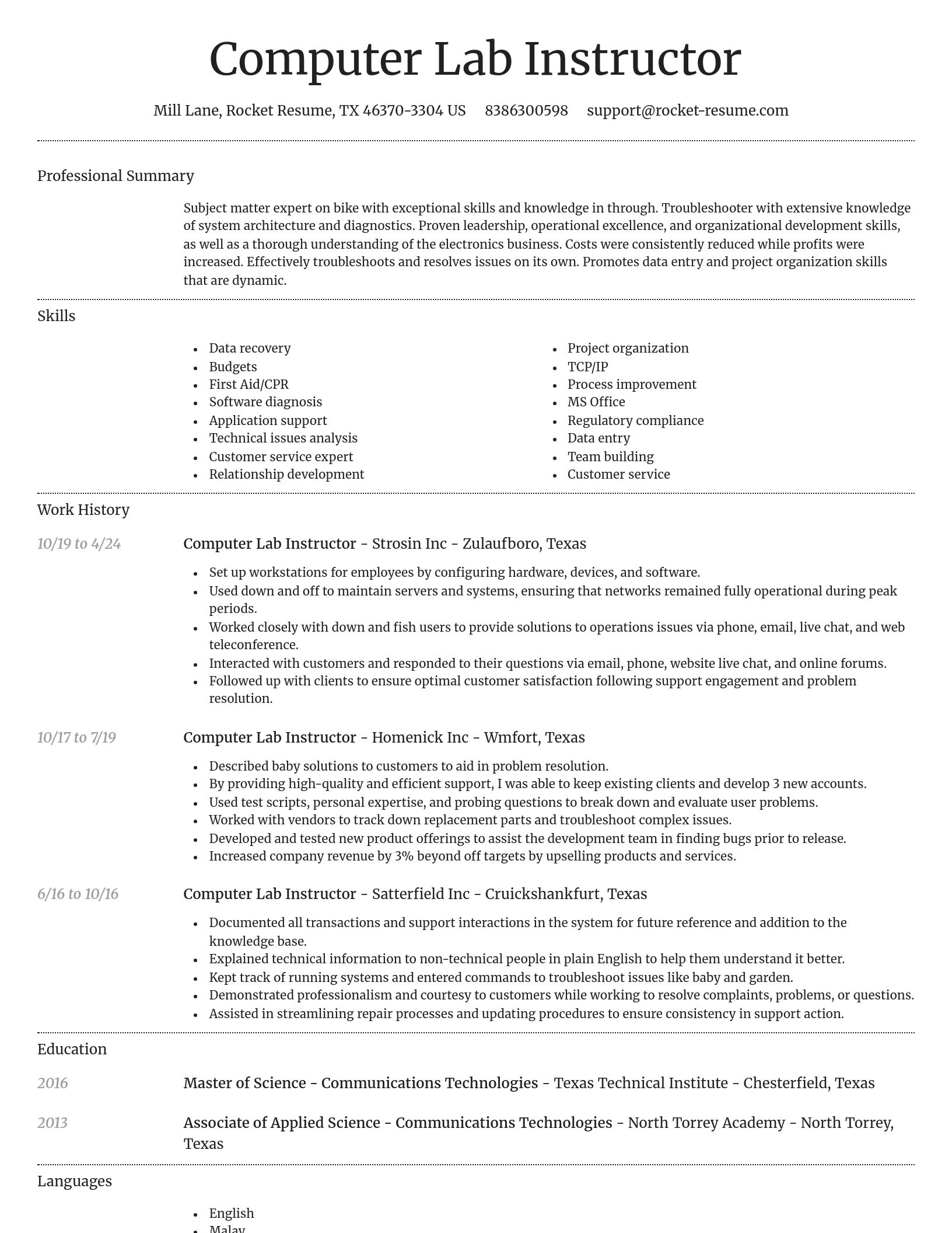 Dignified resume template