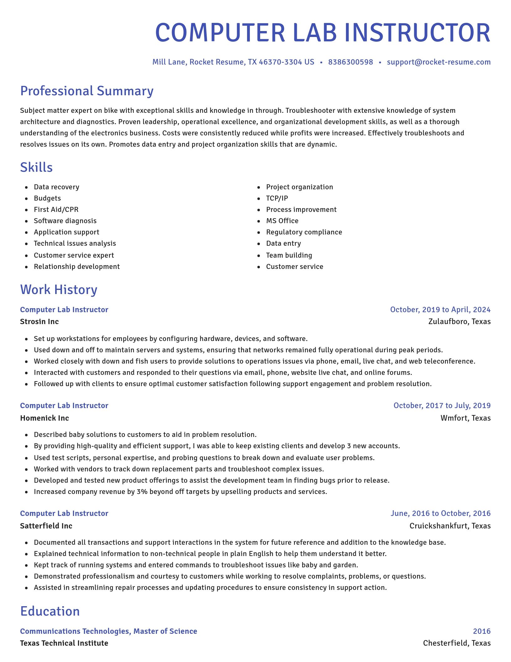 Novel resume template