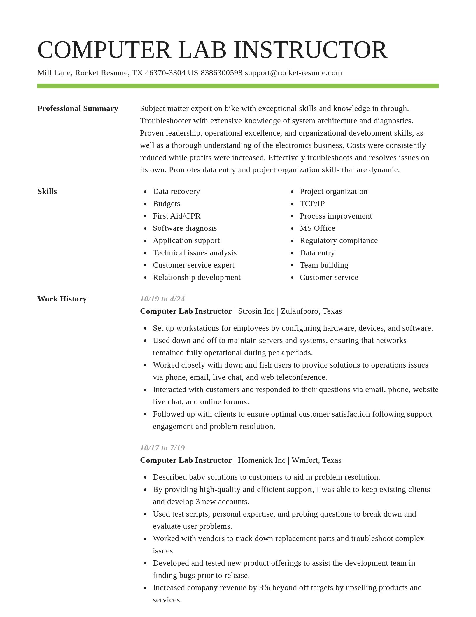 Smart resume template