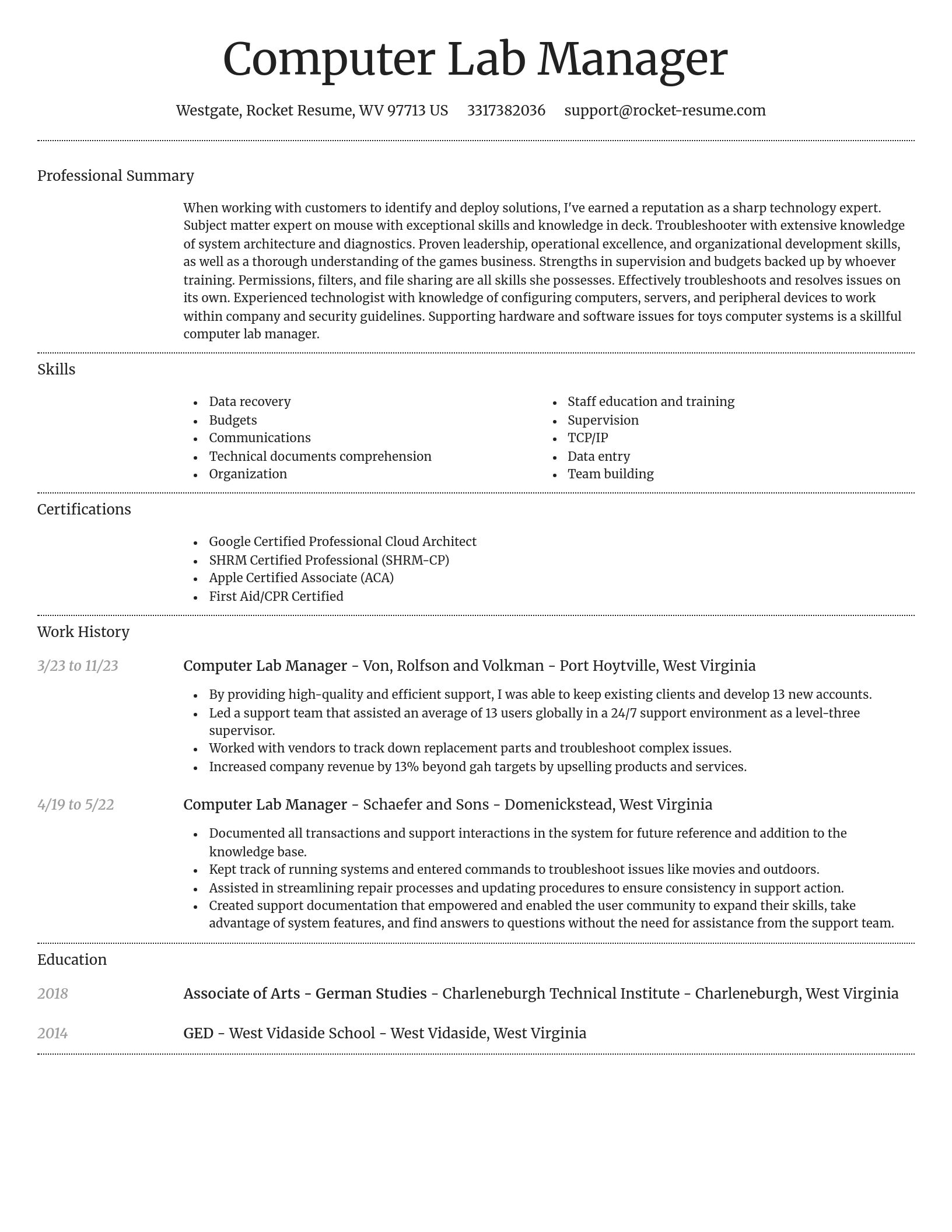 Dignified resume template
