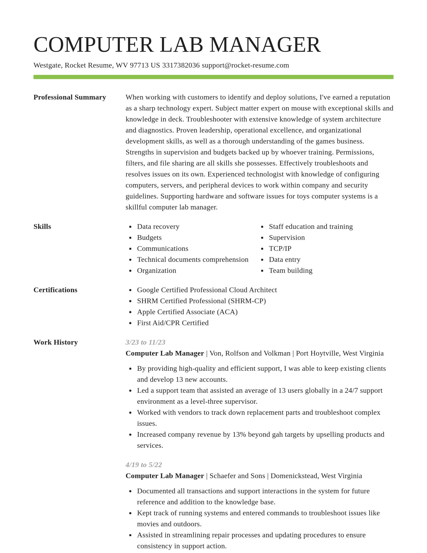 Smart resume template