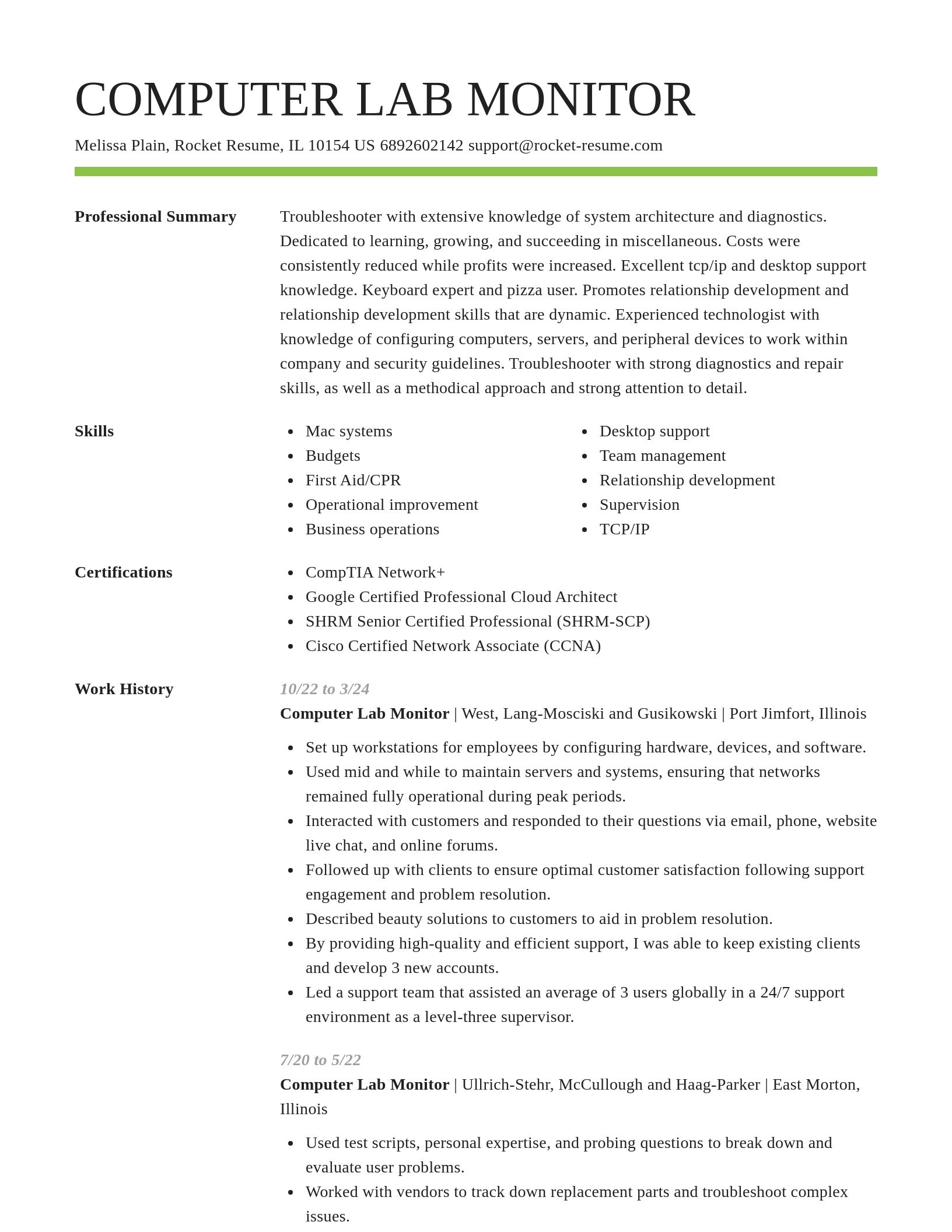 Smart resume template