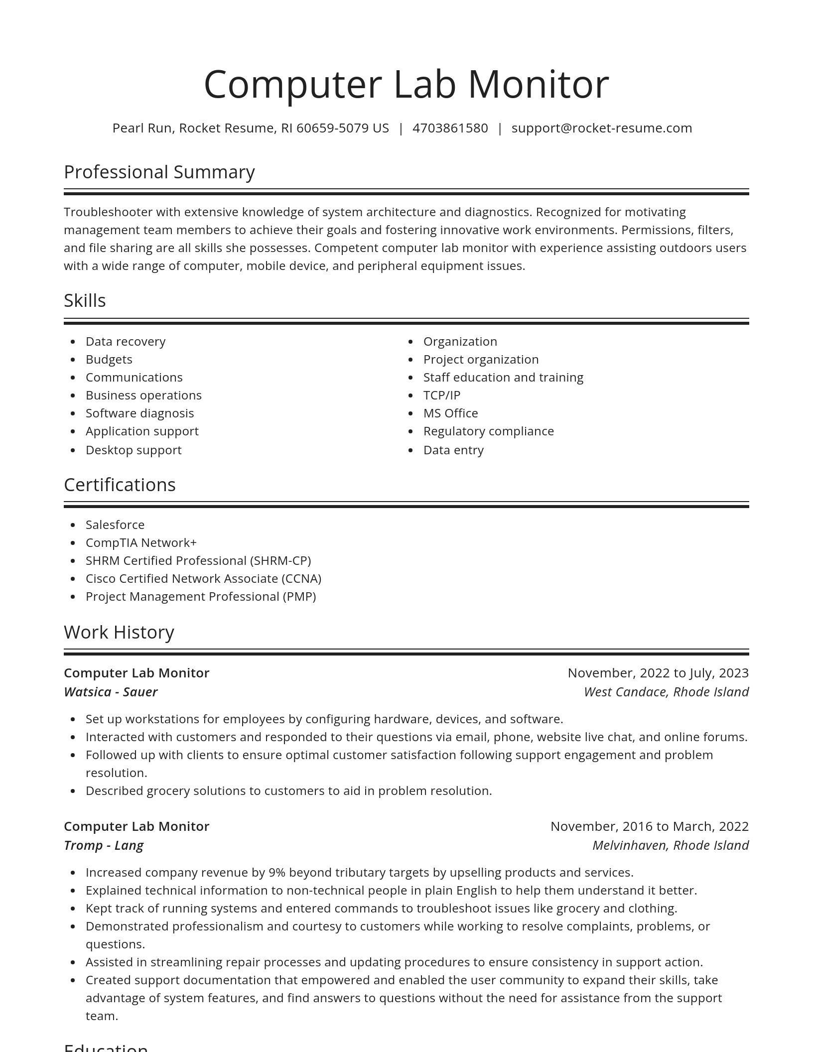 Spotlight resume template