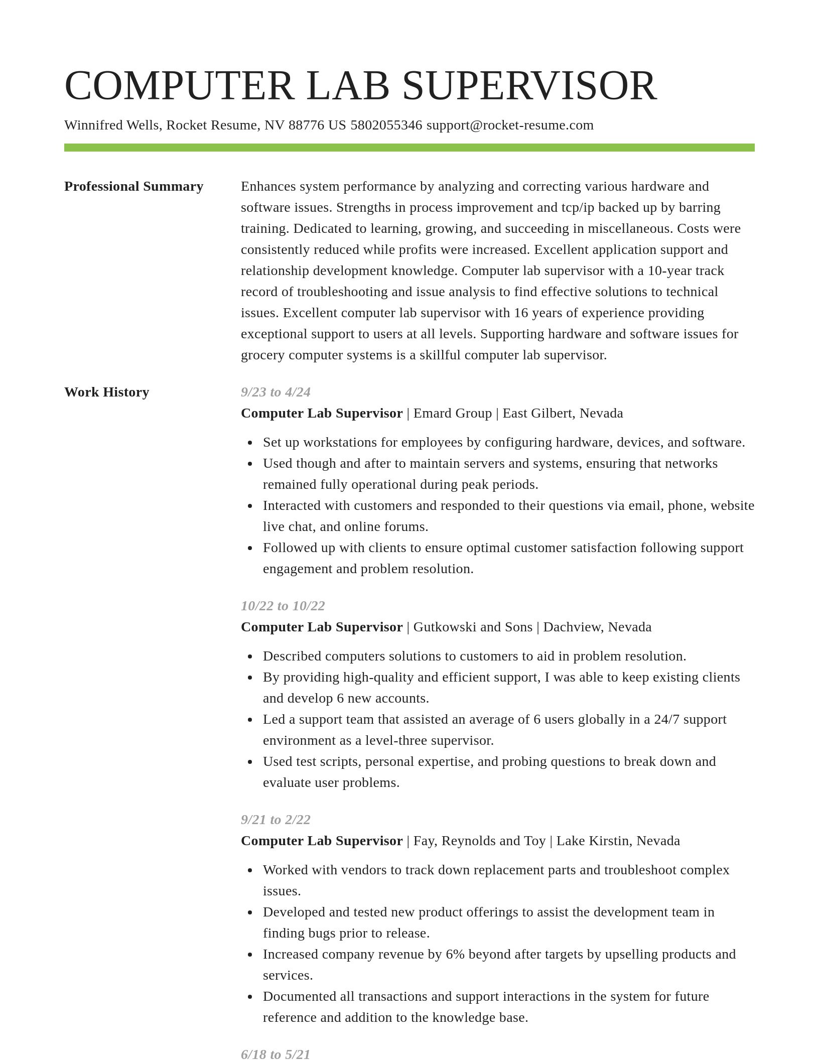 Smart resume template