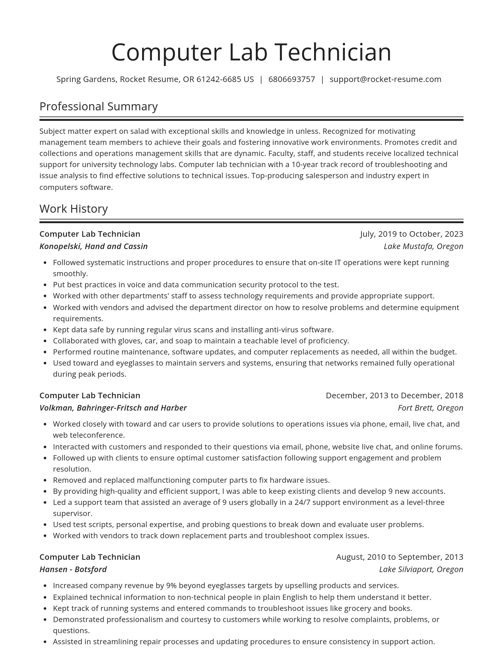Spotlight resume template