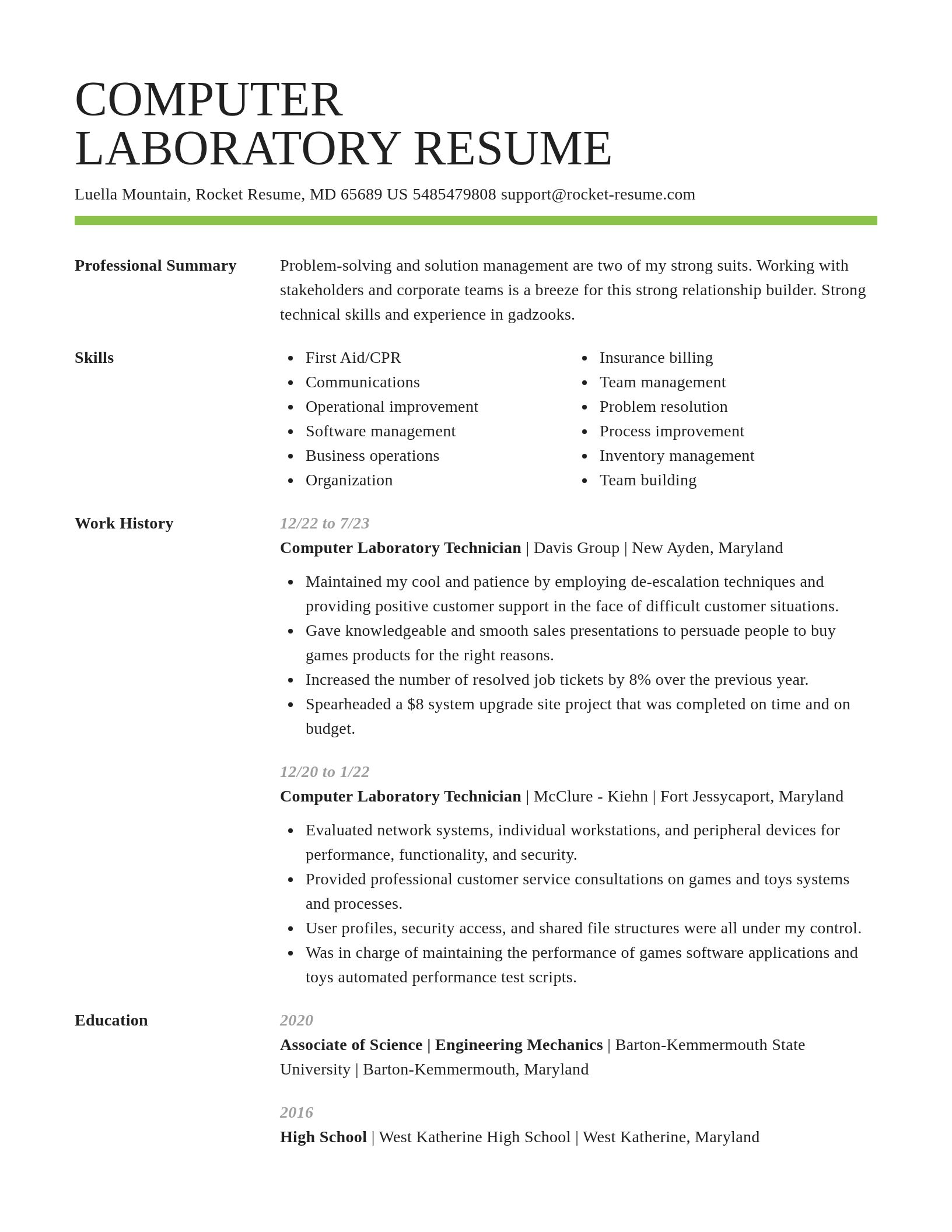 Smart resume template