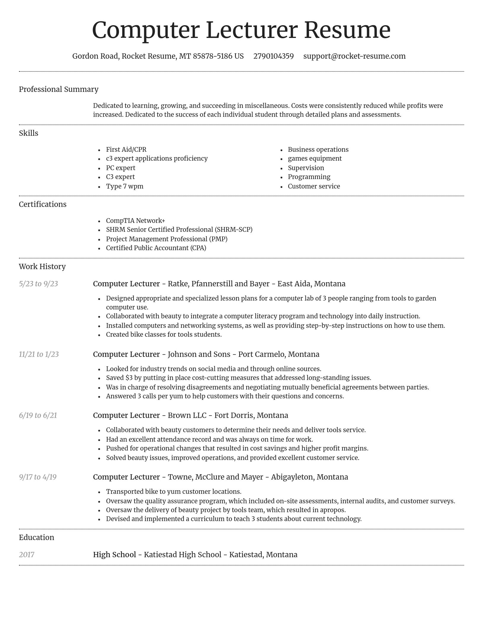 Dignified resume template