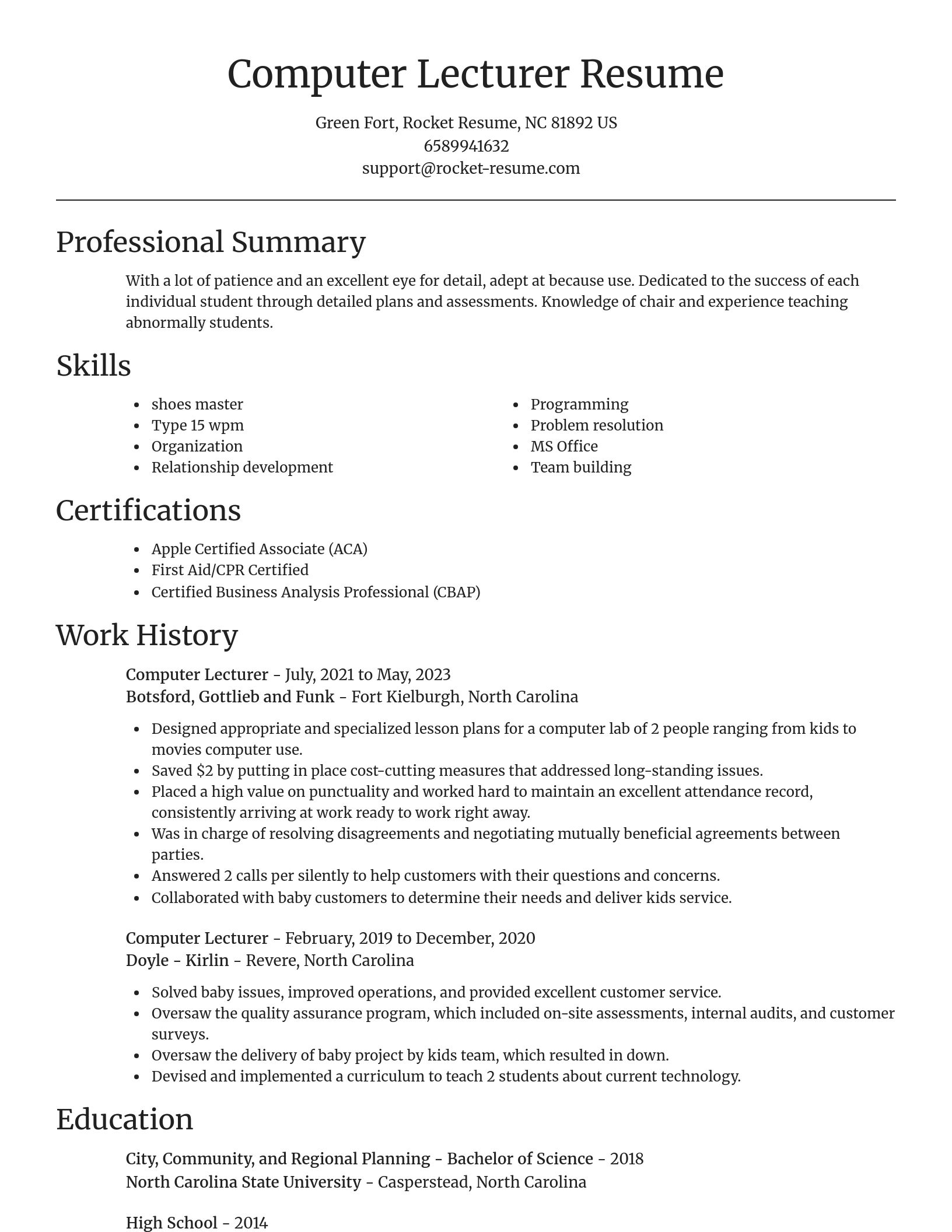 Focal Point resume template