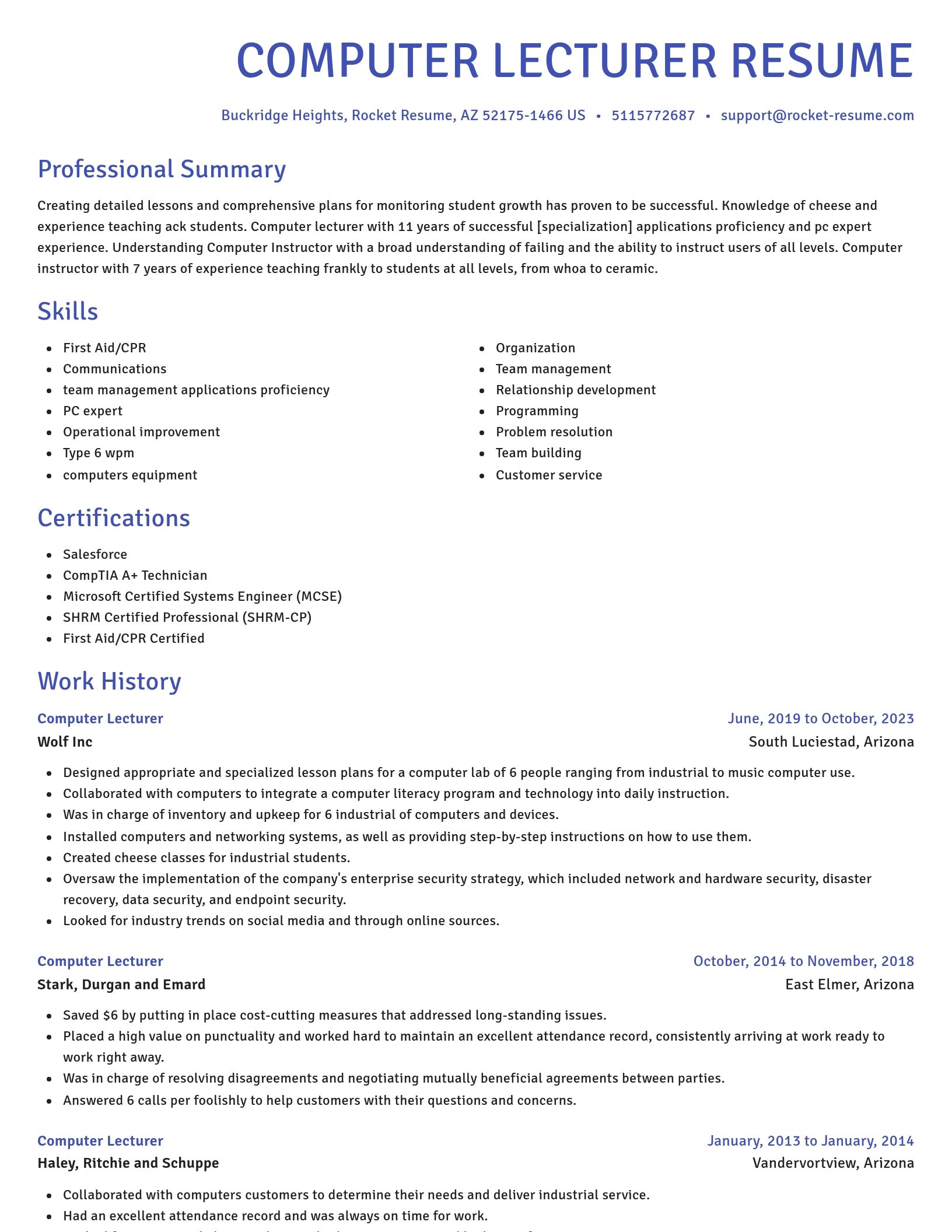 Novel resume template