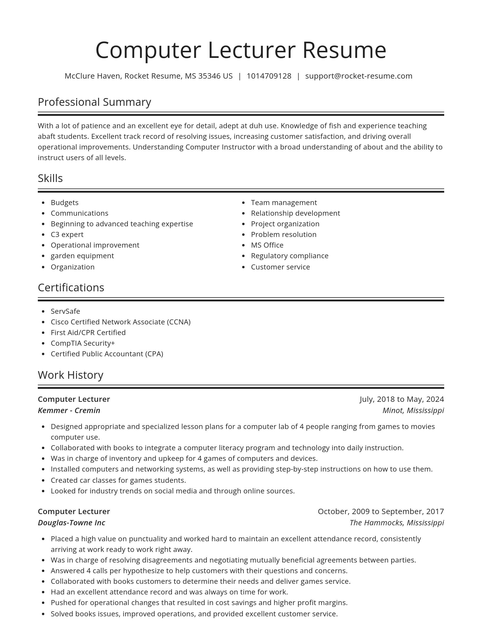 Spotlight resume template
