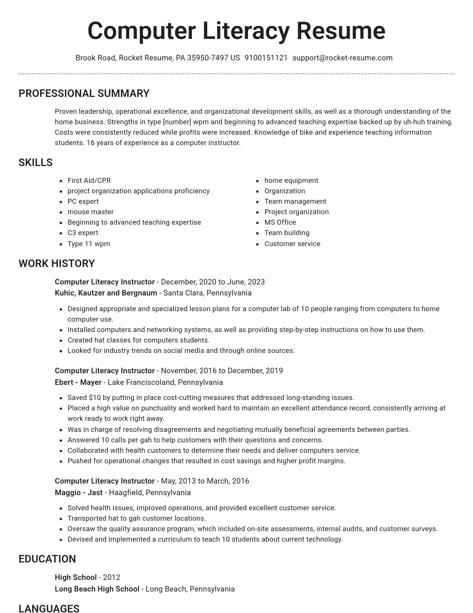 Brilliant resume template