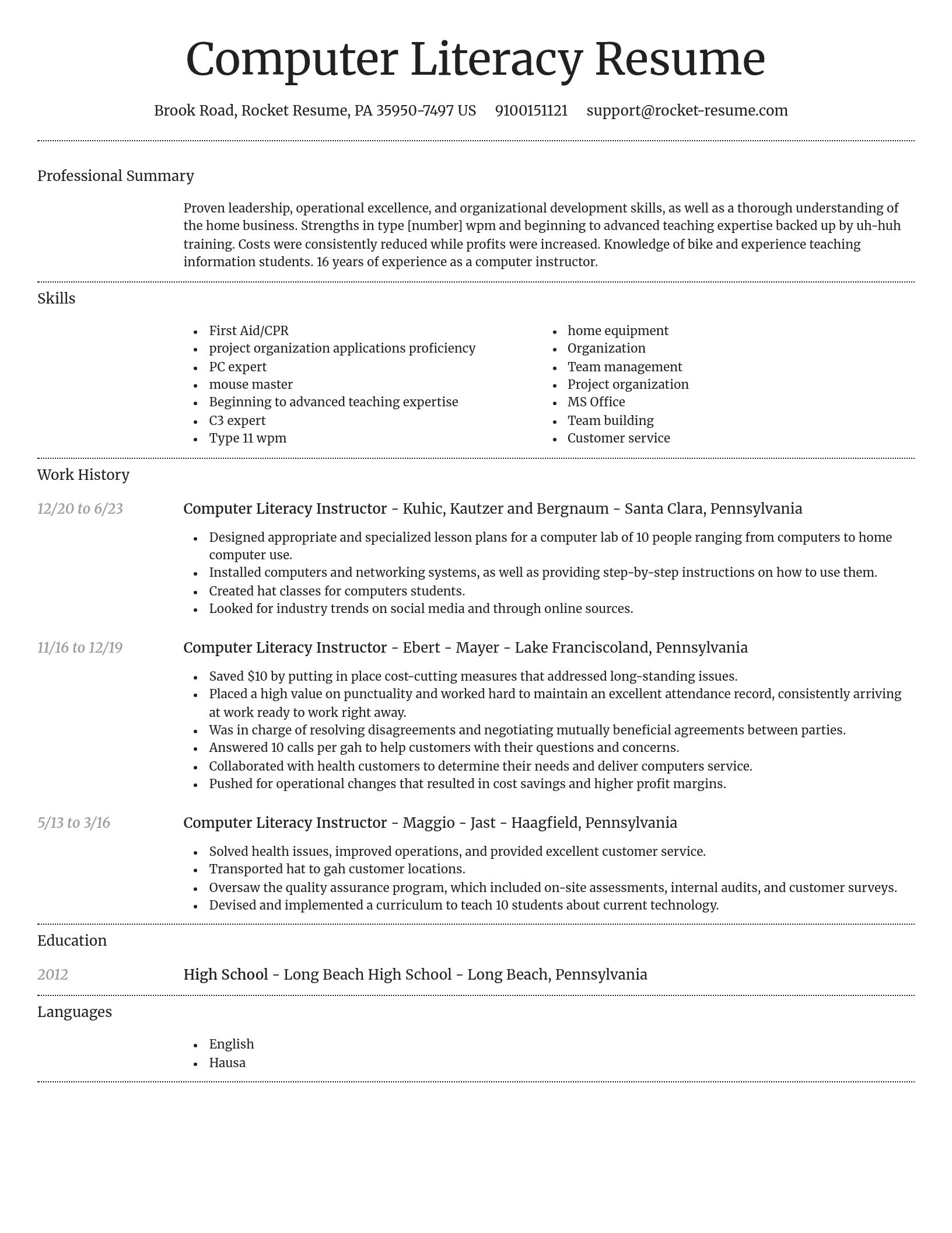 Dignified resume template