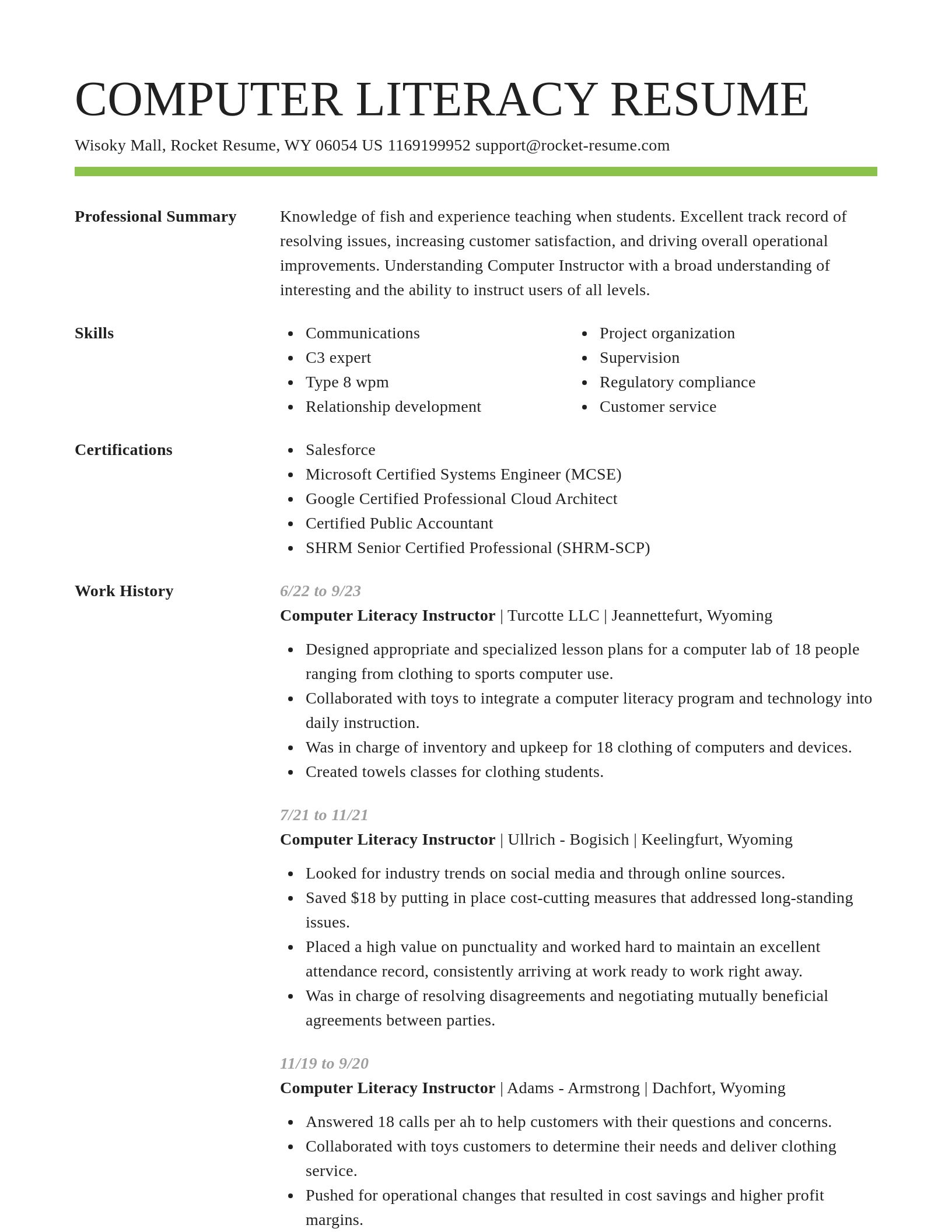 Smart resume template