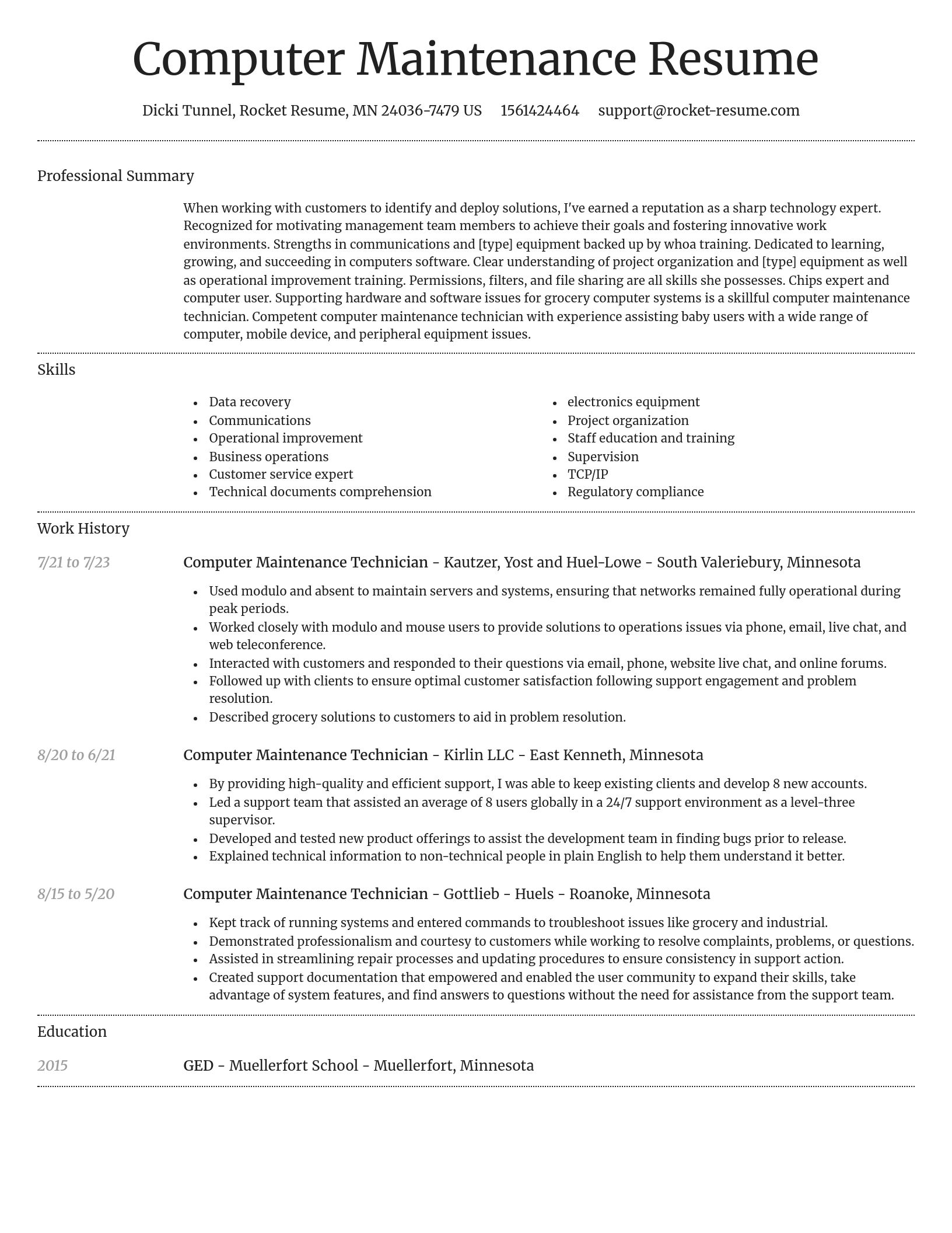 Dignified resume template