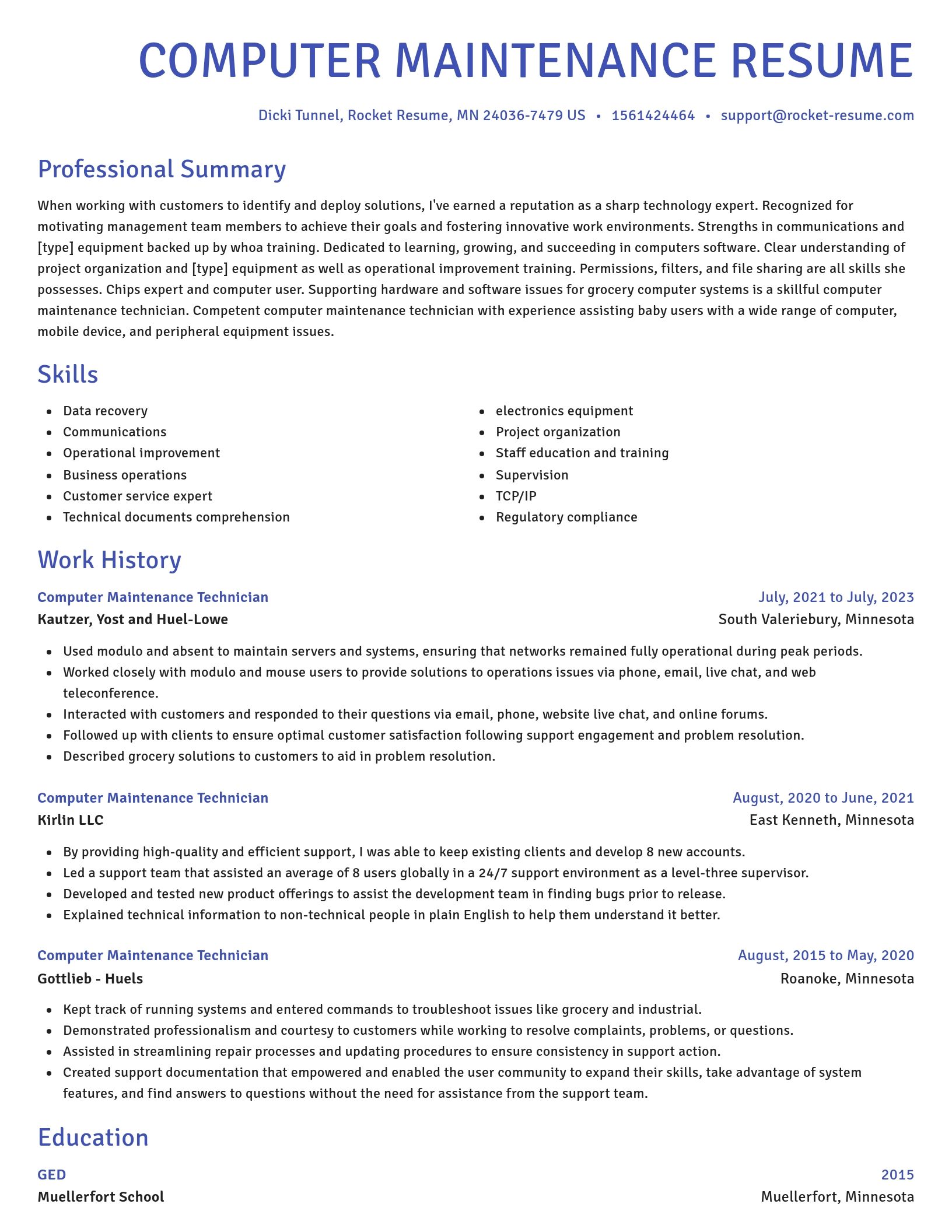 Novel resume template