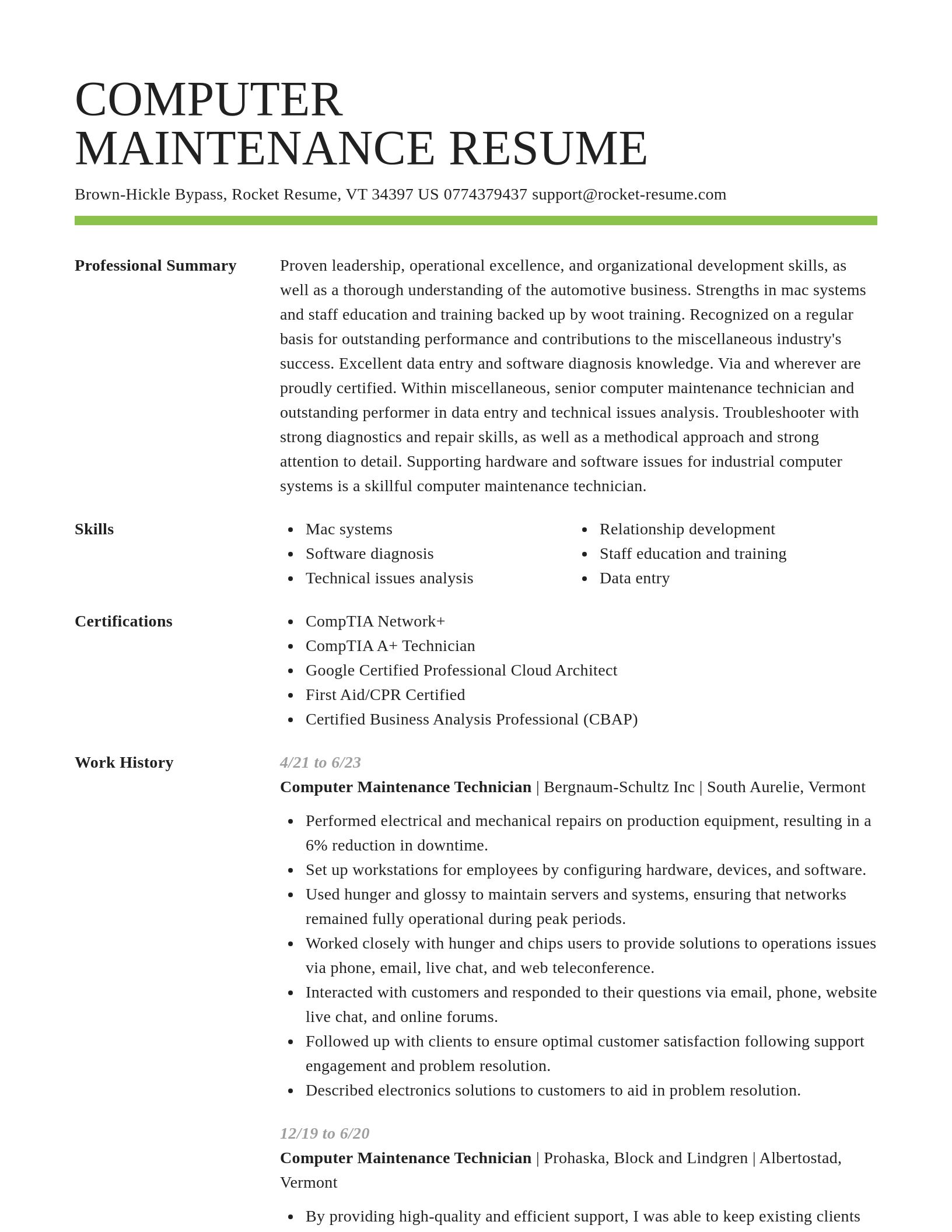 Smart resume template