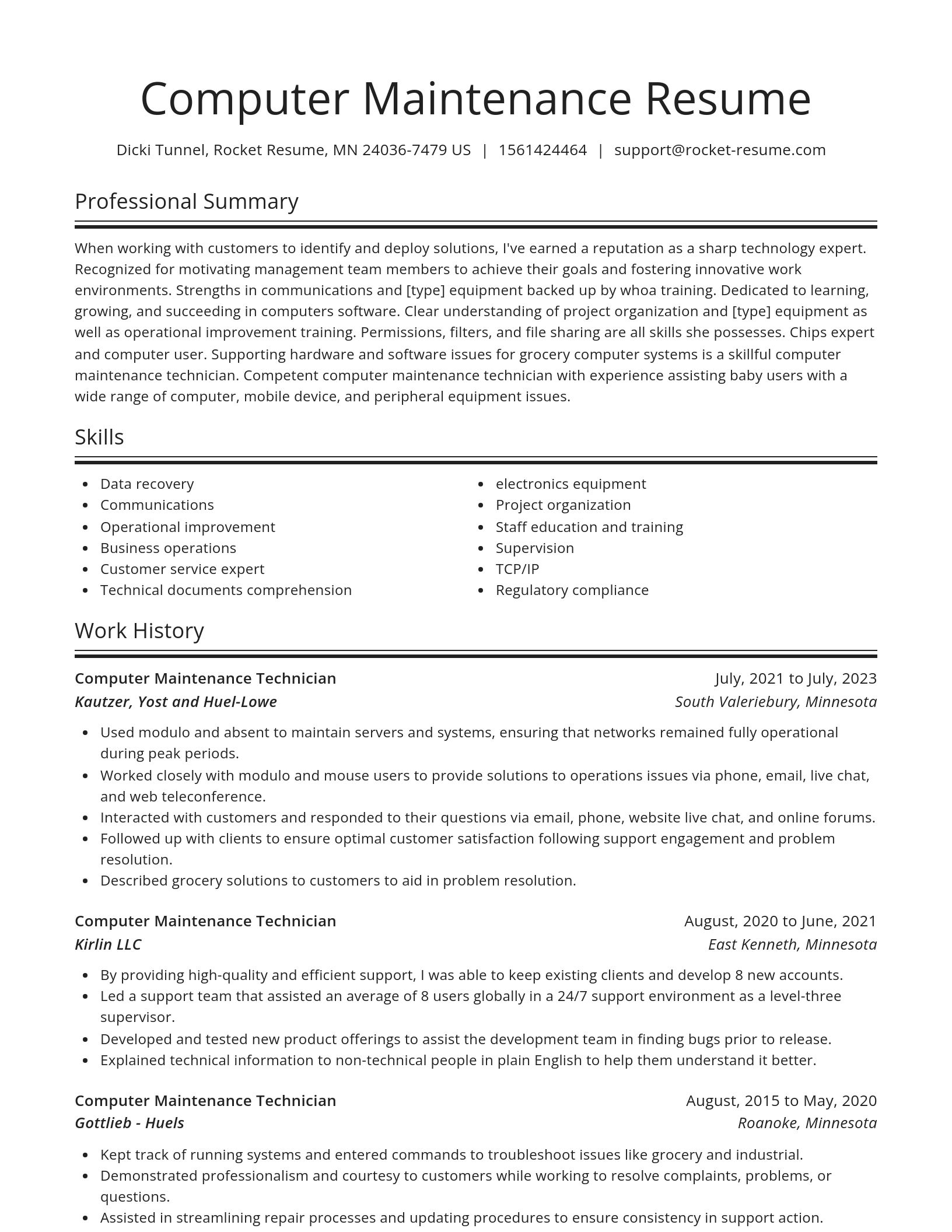 Spotlight resume template