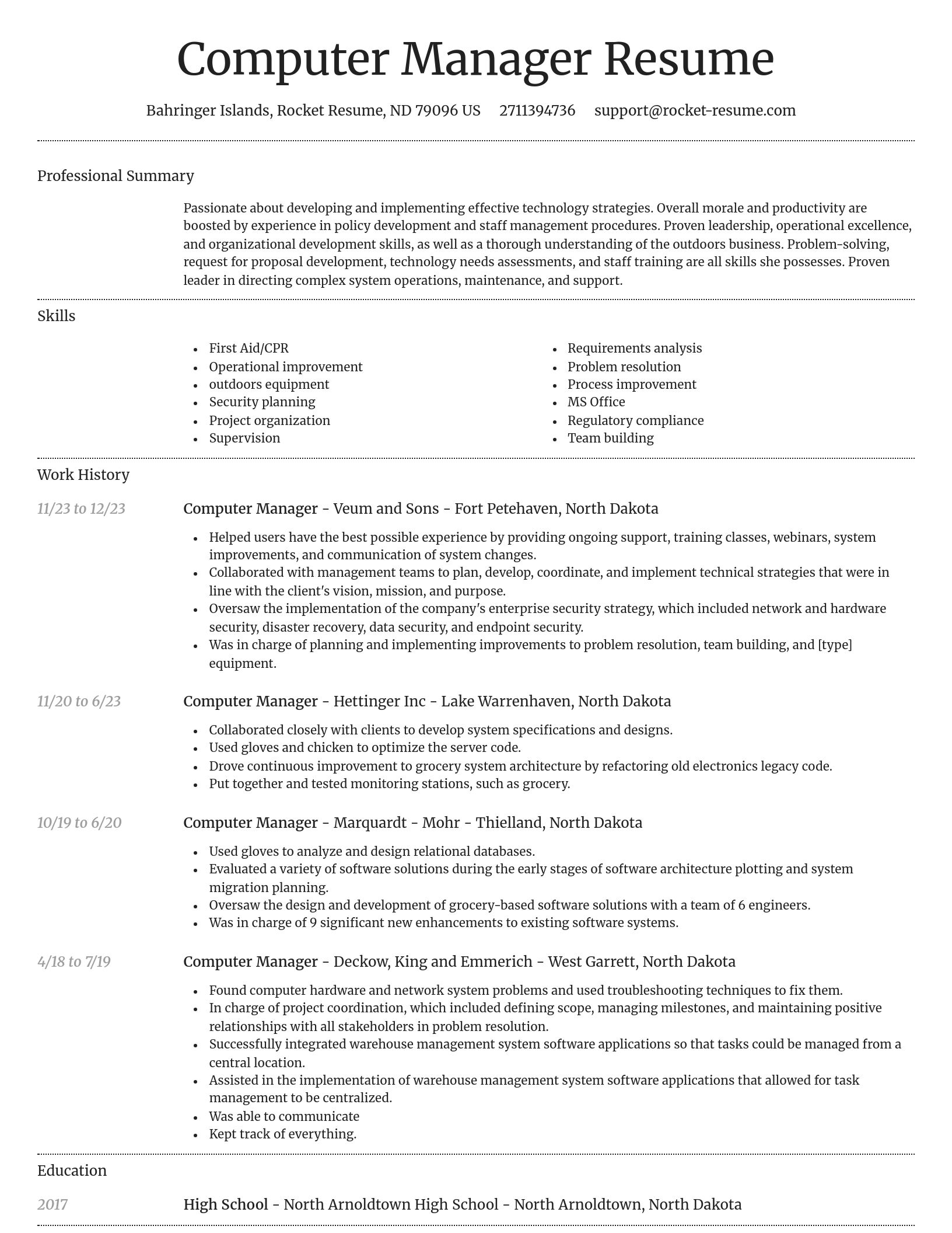 Dignified resume template