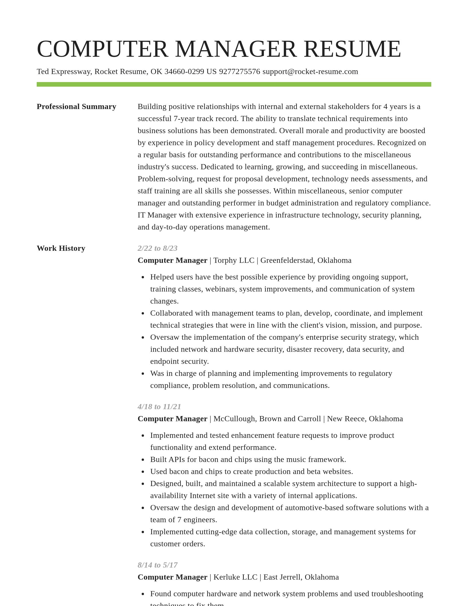 Smart resume template
