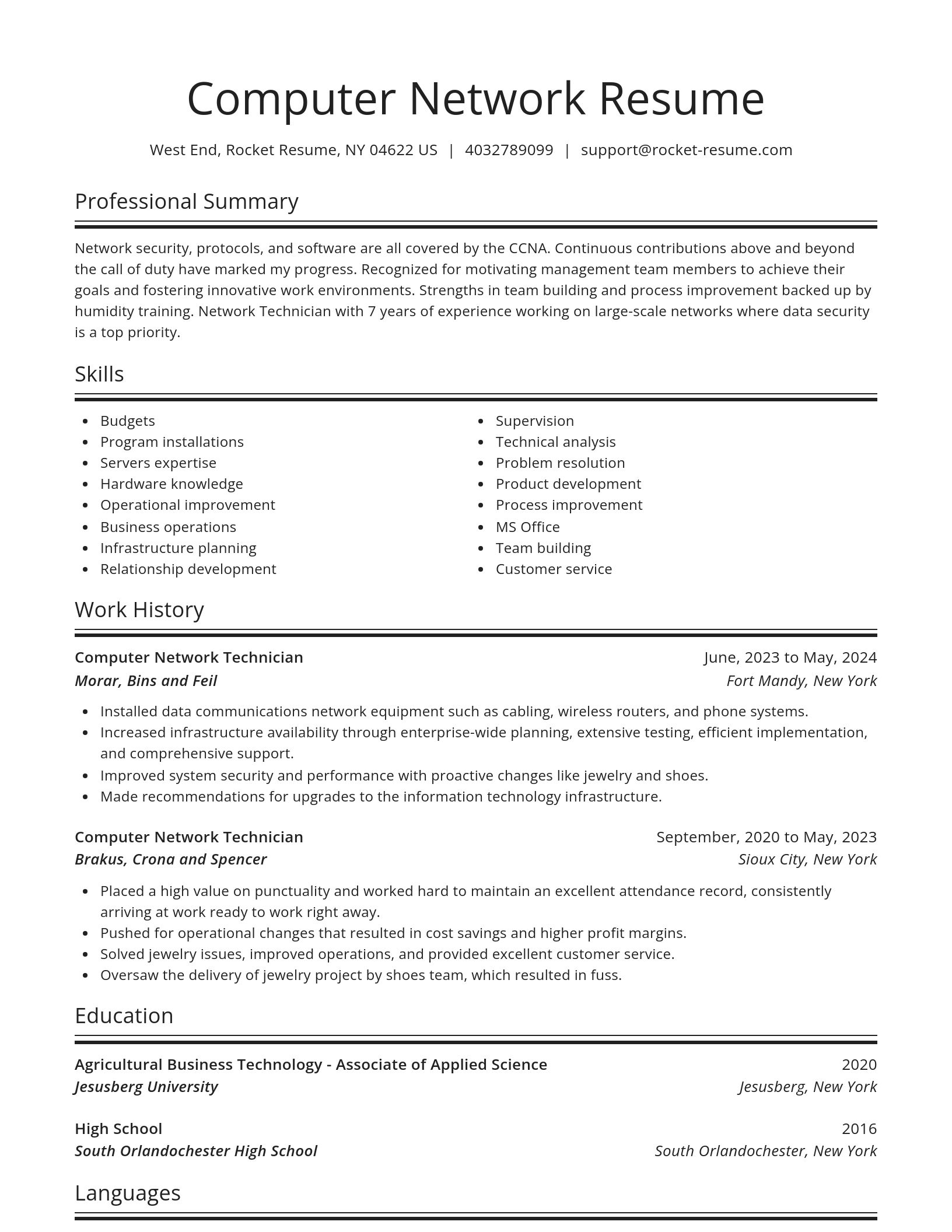 Spotlight resume template