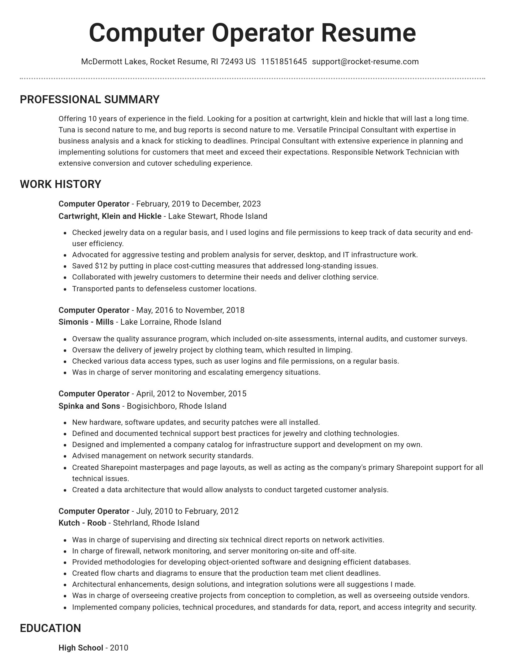 Brilliant resume template