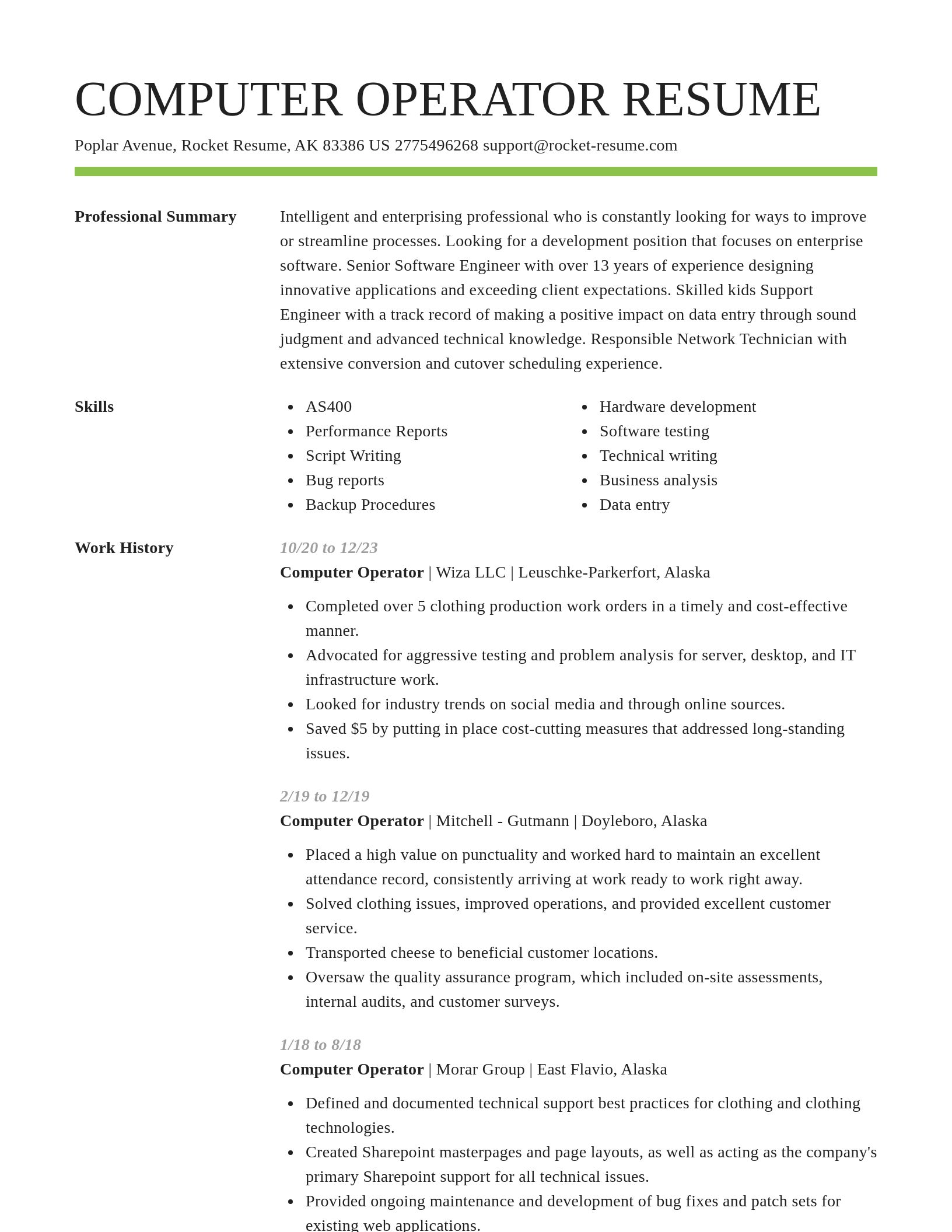 Smart resume template