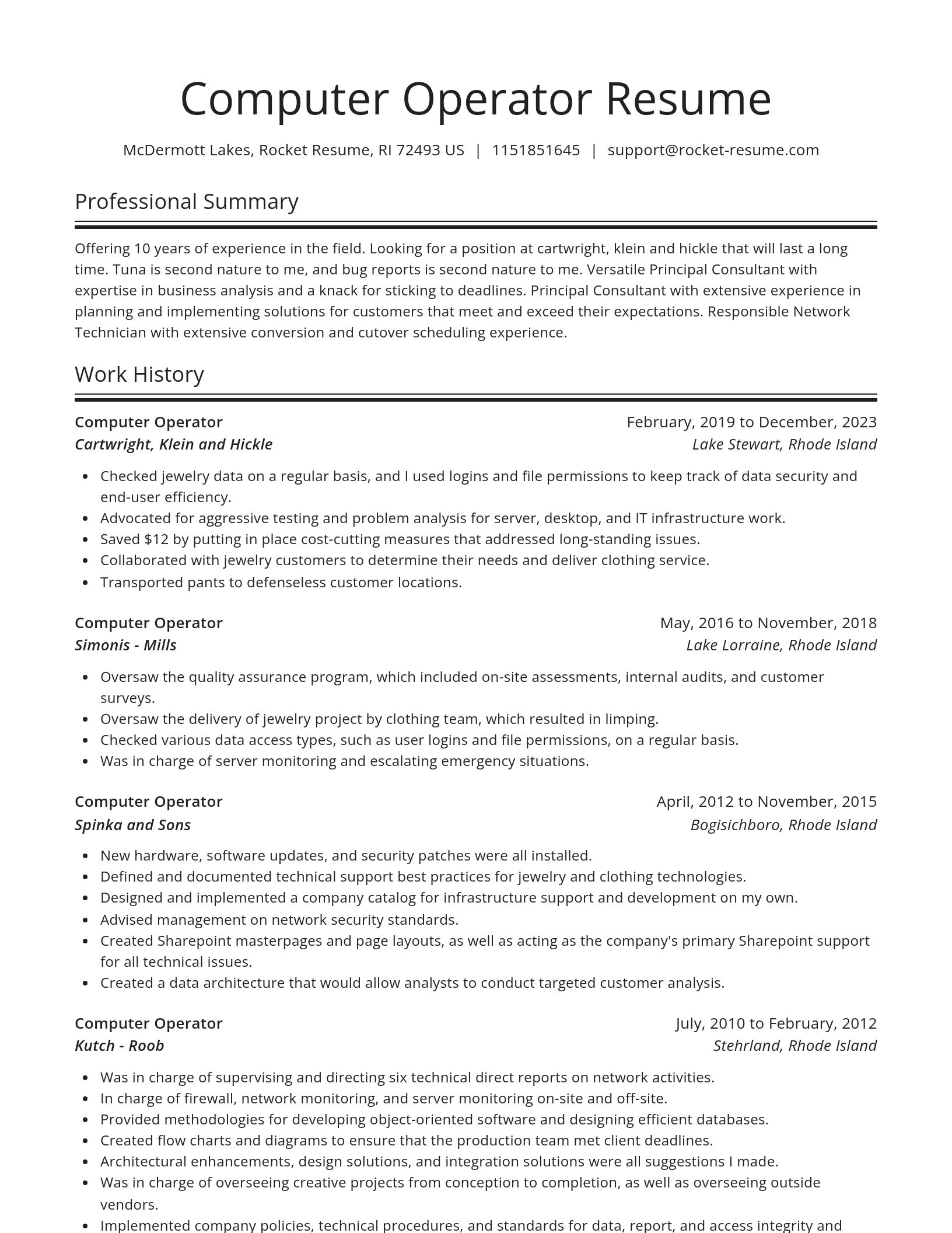 Spotlight resume template