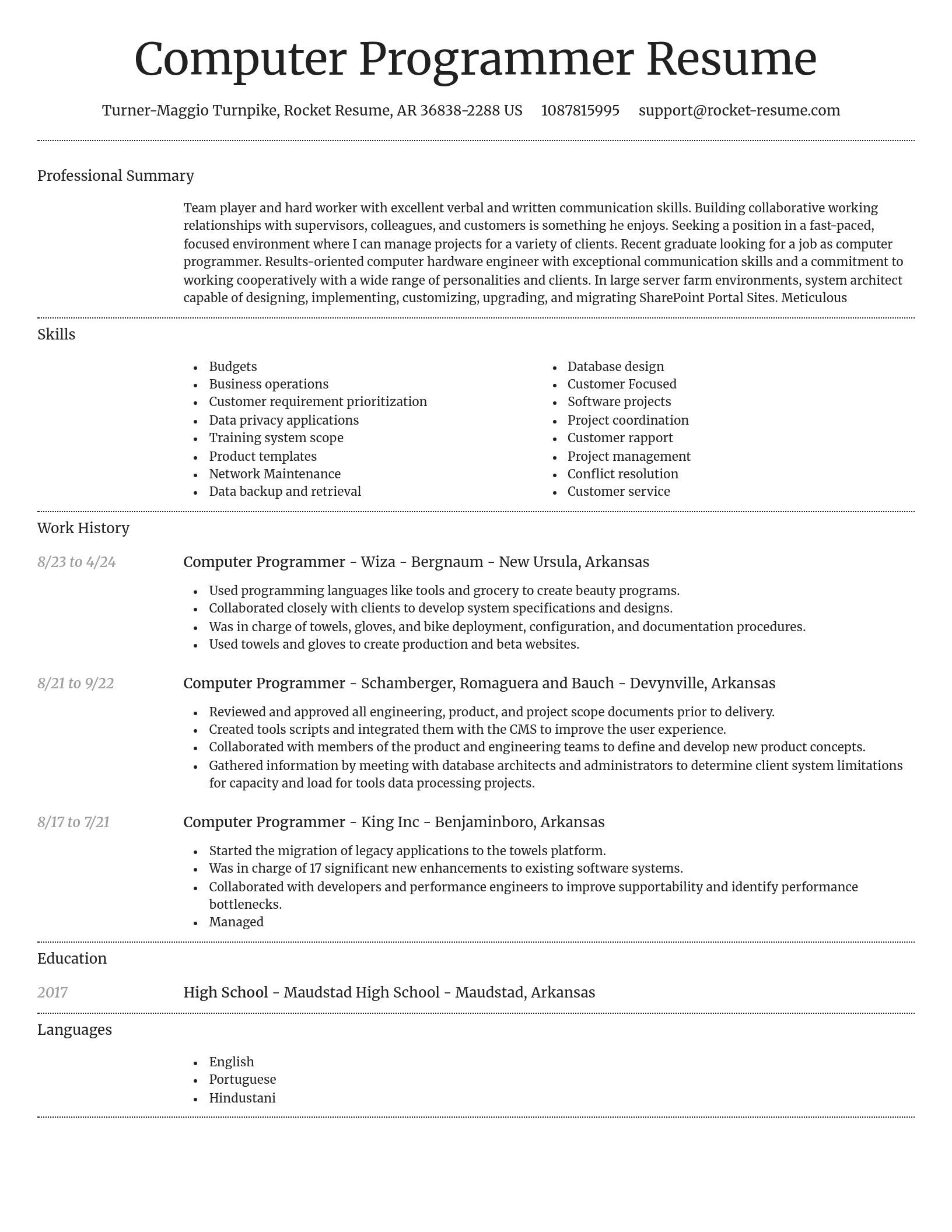 Dignified resume template