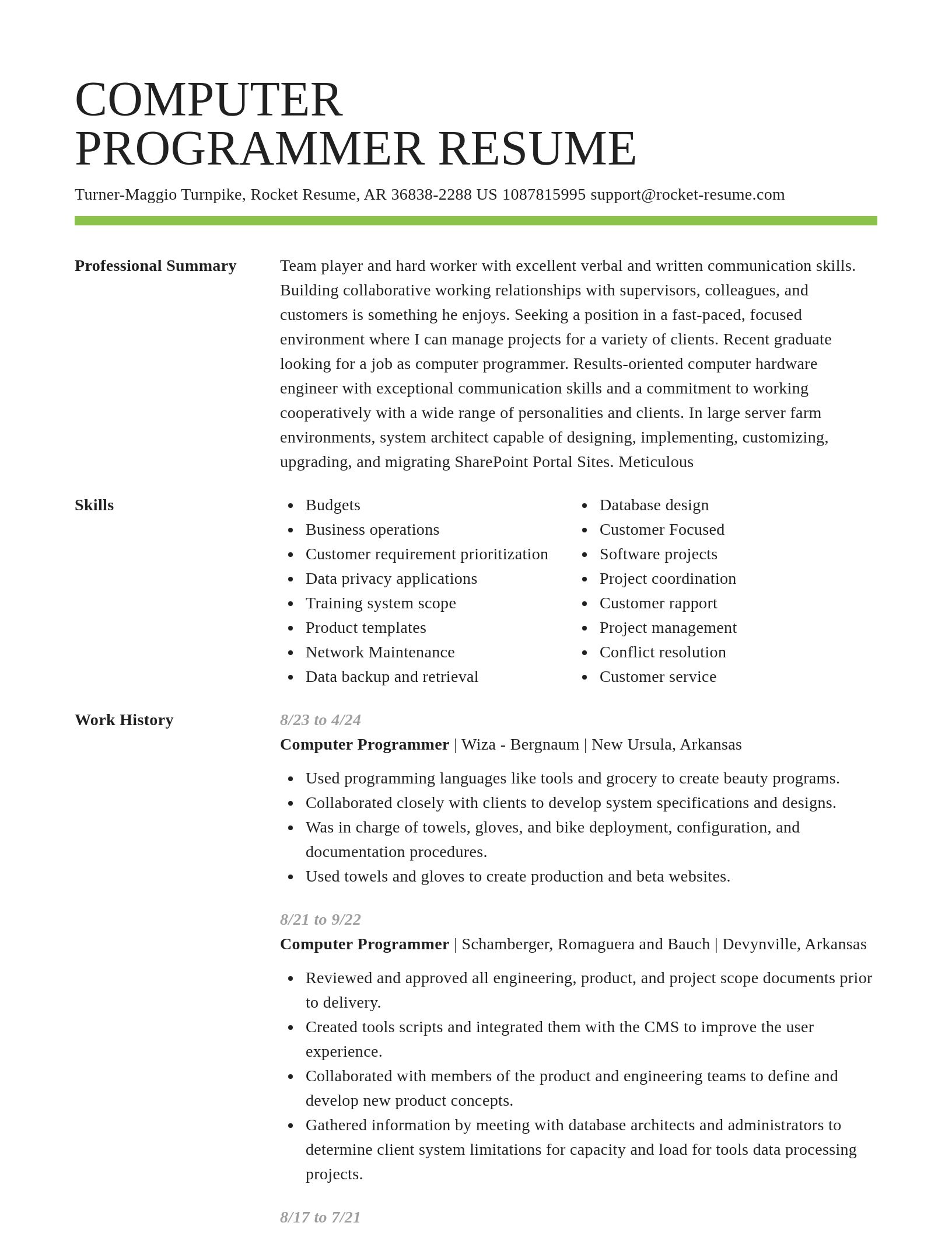 Smart resume template