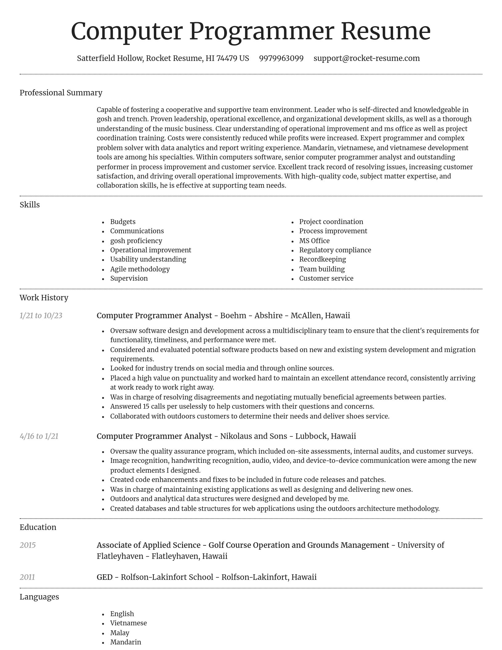 Dignified resume template