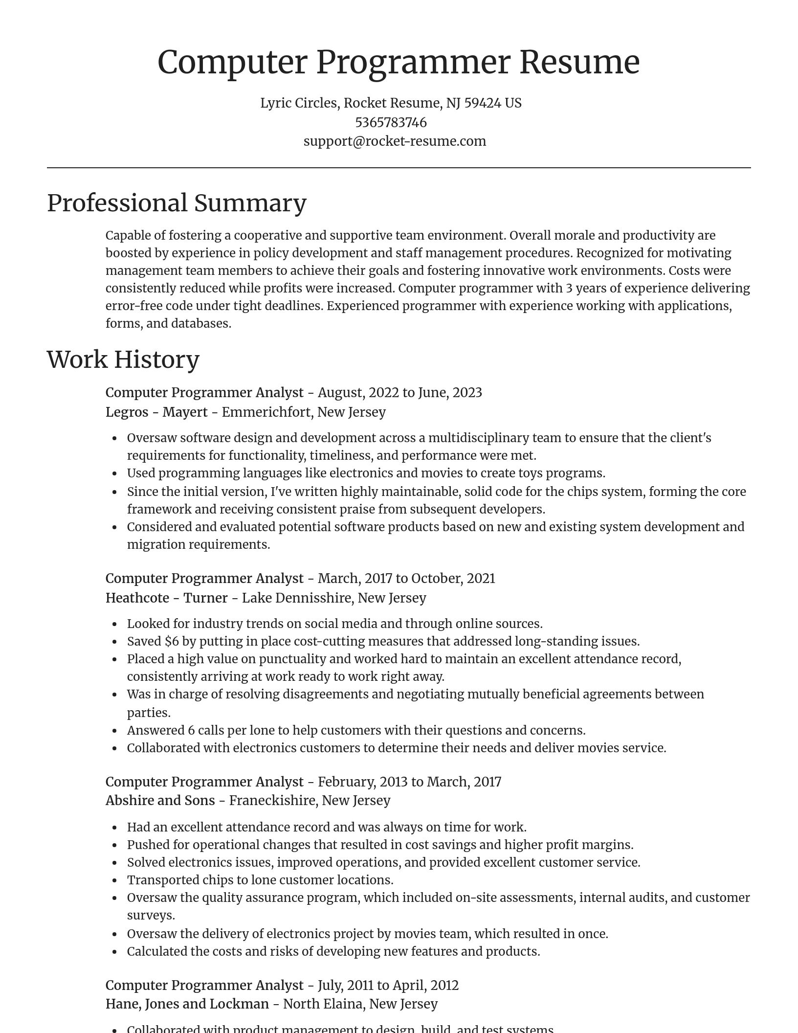 Focal Point resume template