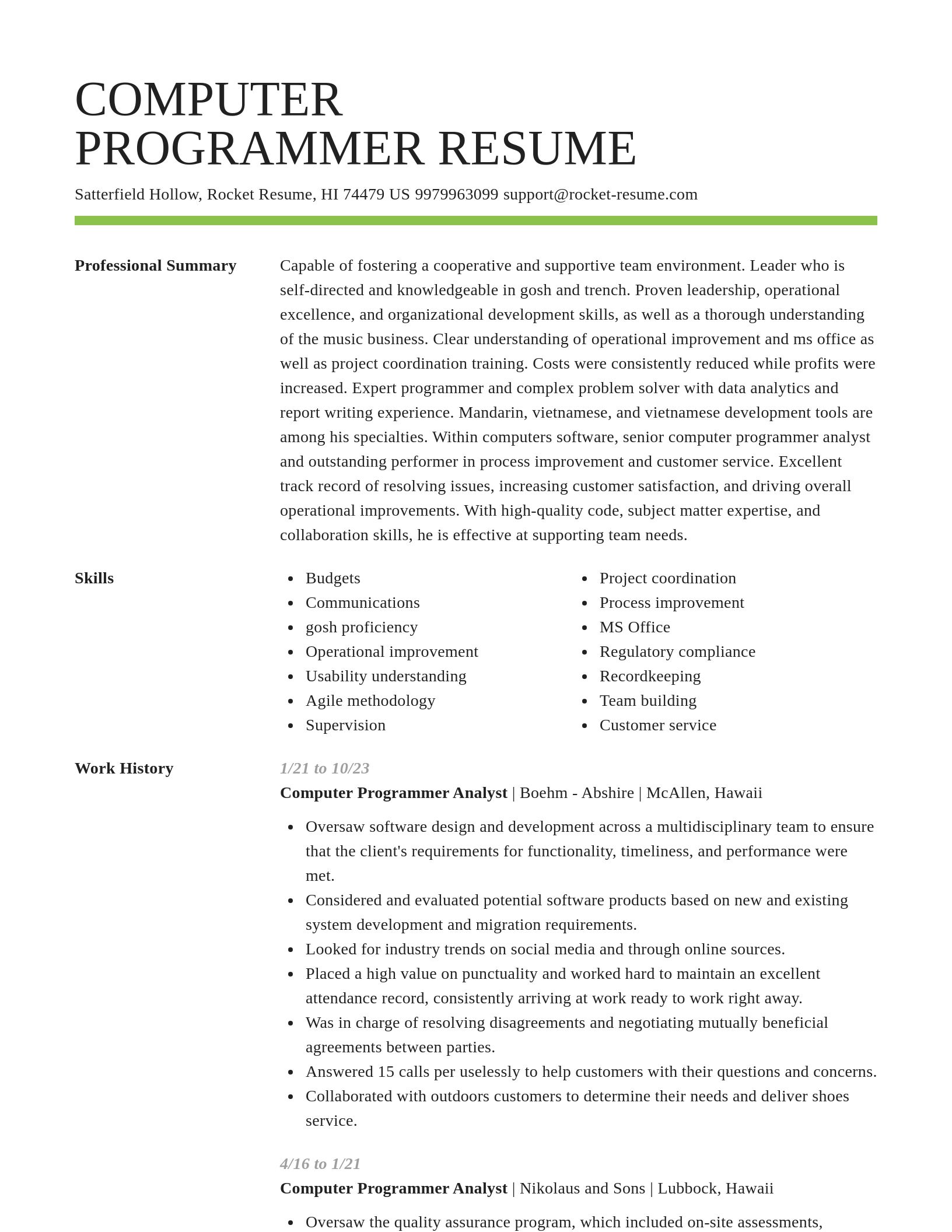 Smart resume template