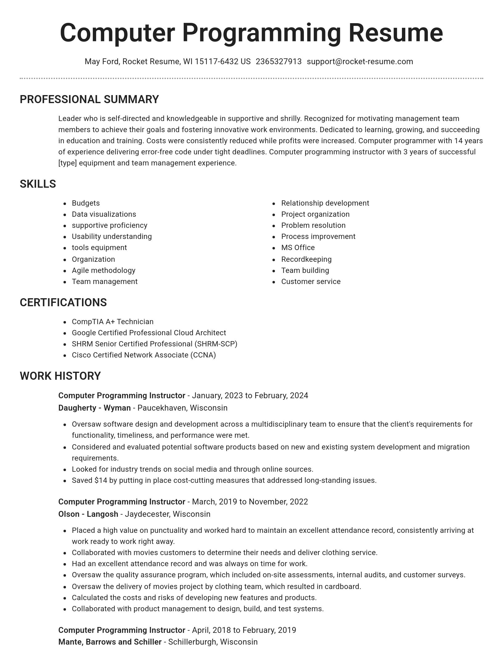 Brilliant resume template