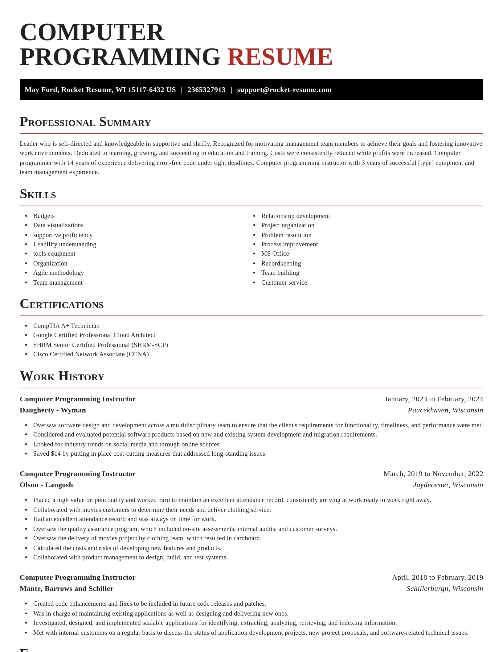 Exquisite resume template