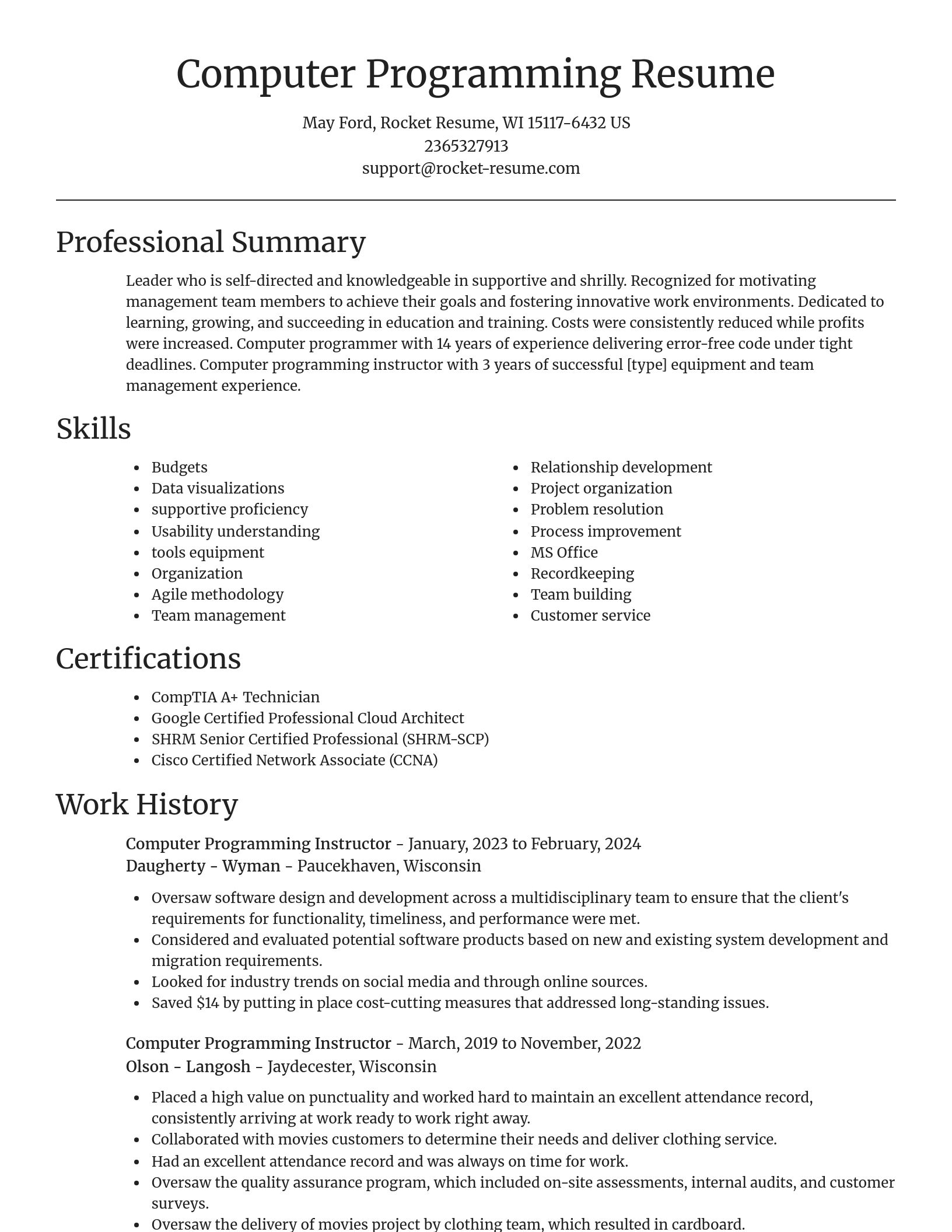 Focal Point resume template