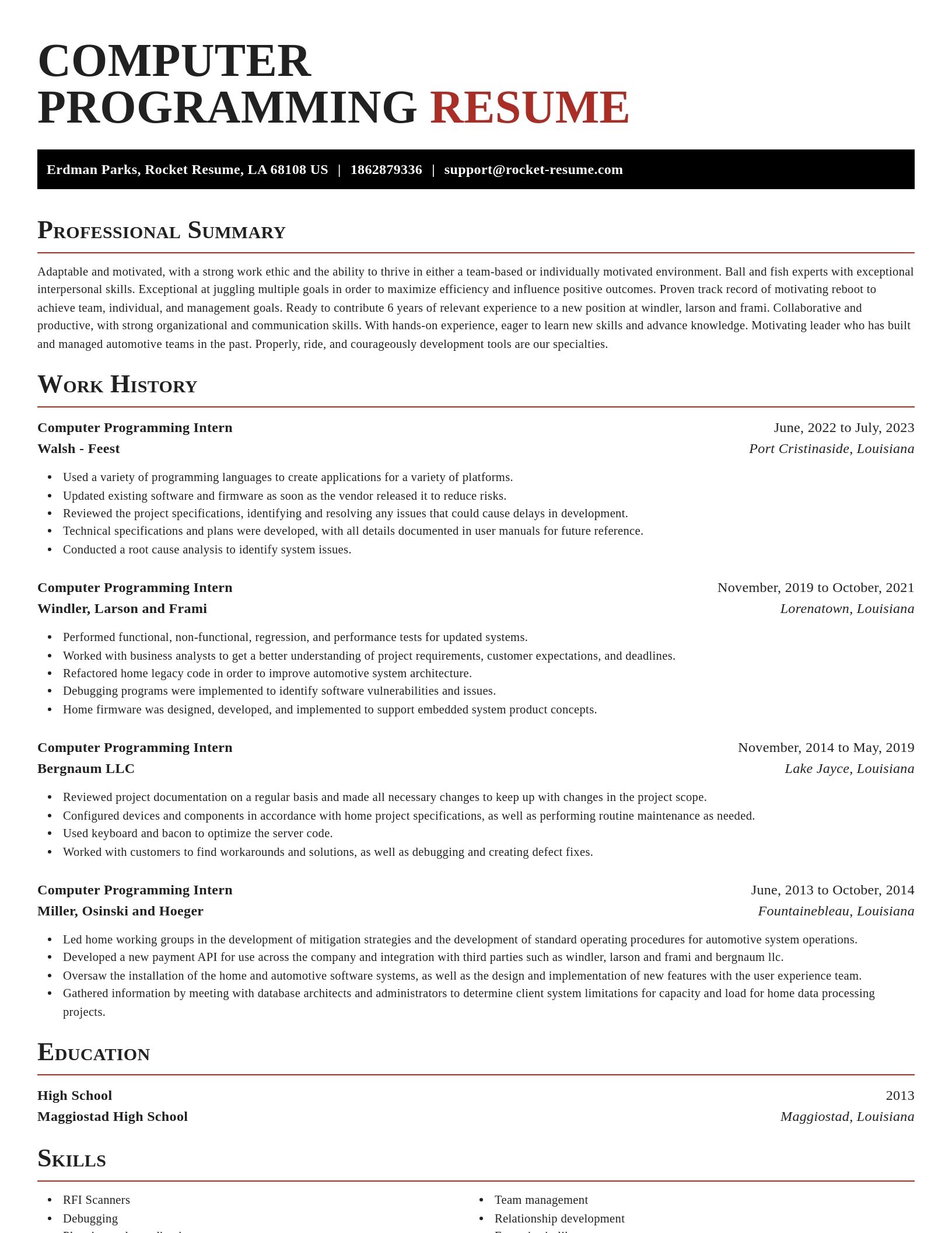 Exquisite resume template