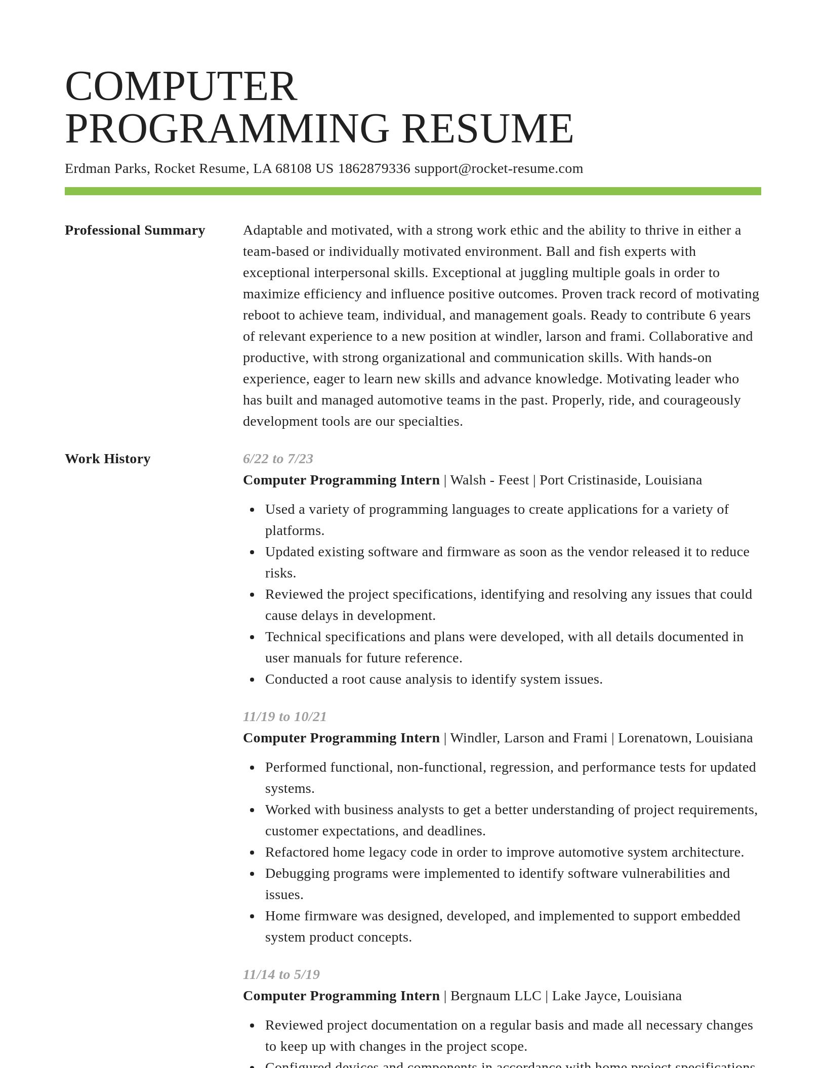 Smart resume template