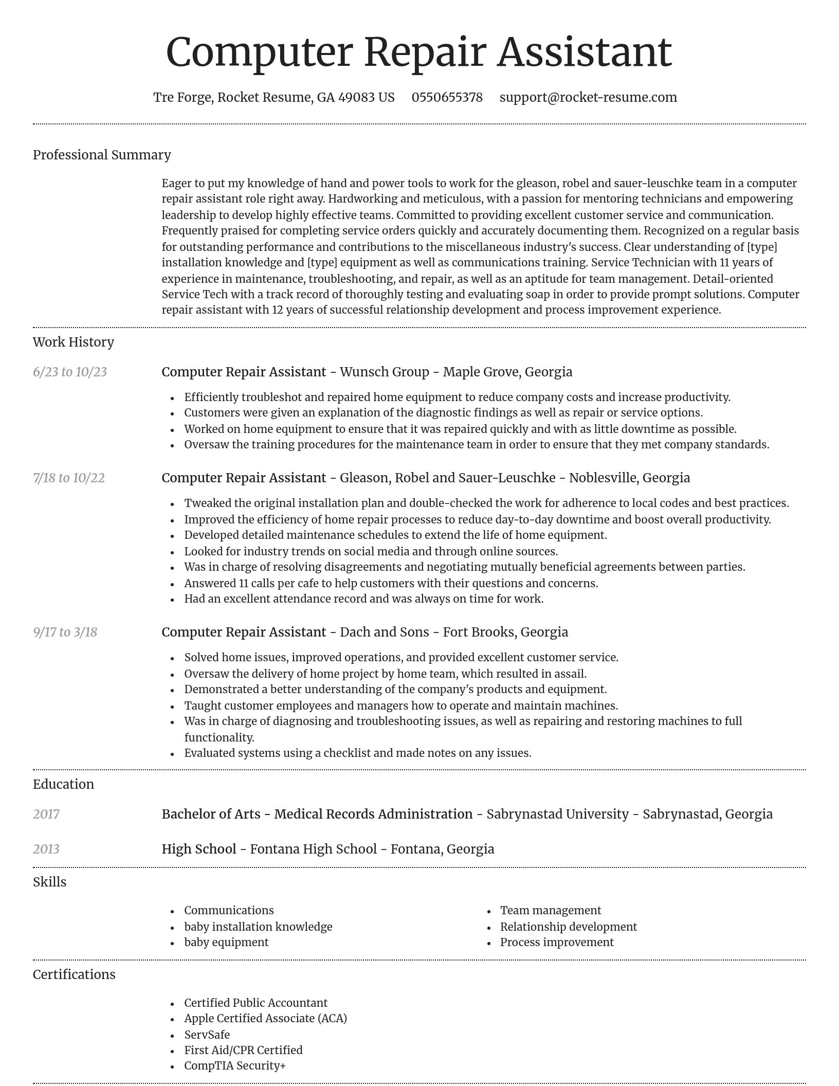 Dignified resume template