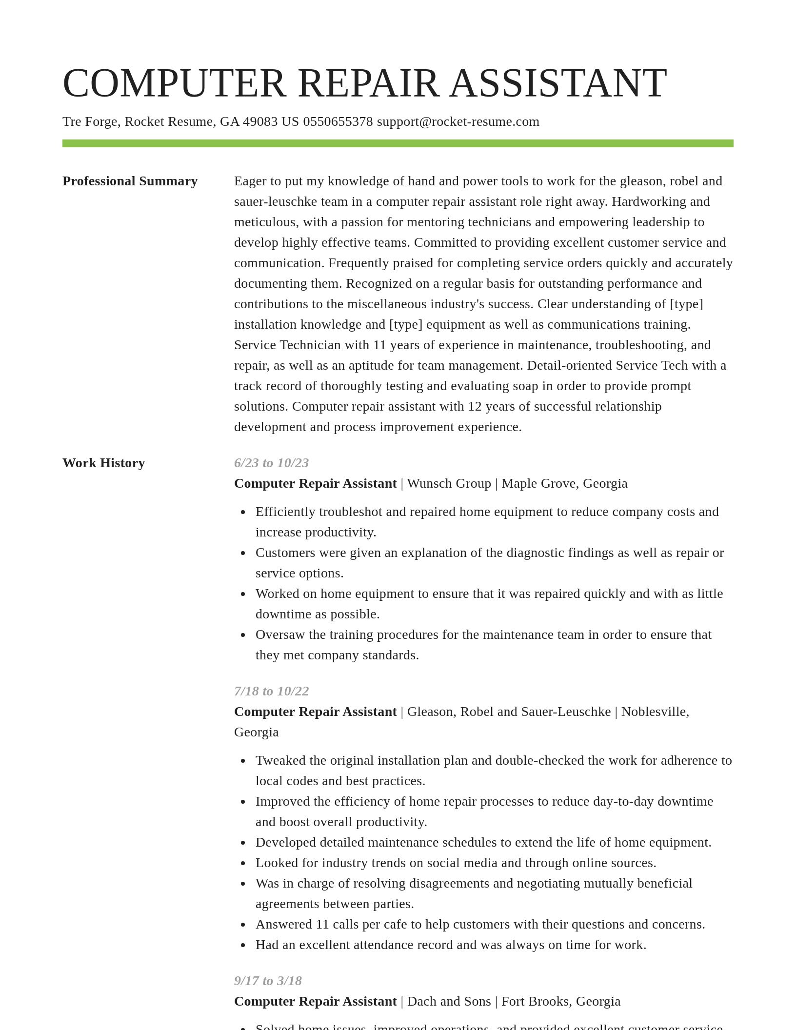 Smart resume template