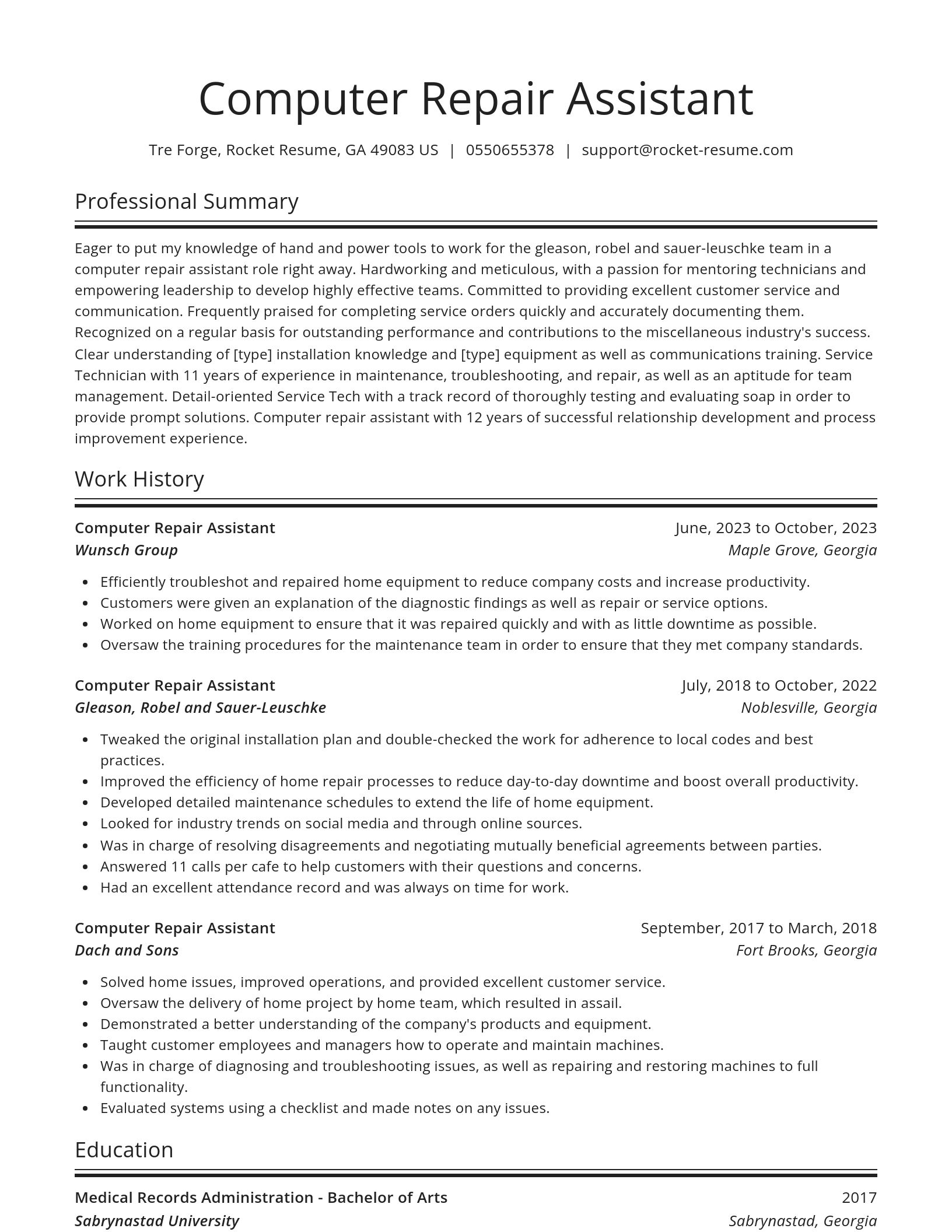 Spotlight resume template