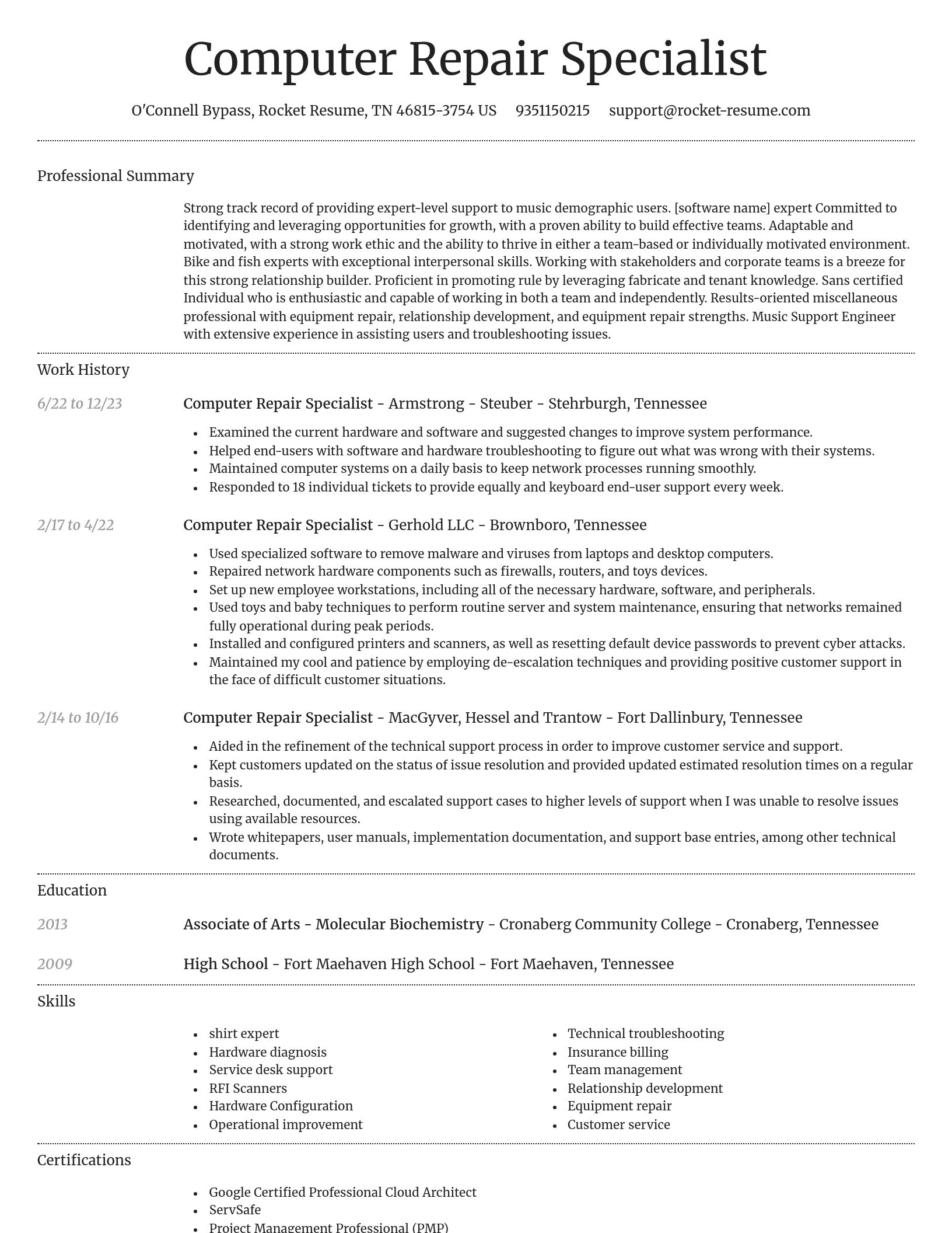 Dignified resume template