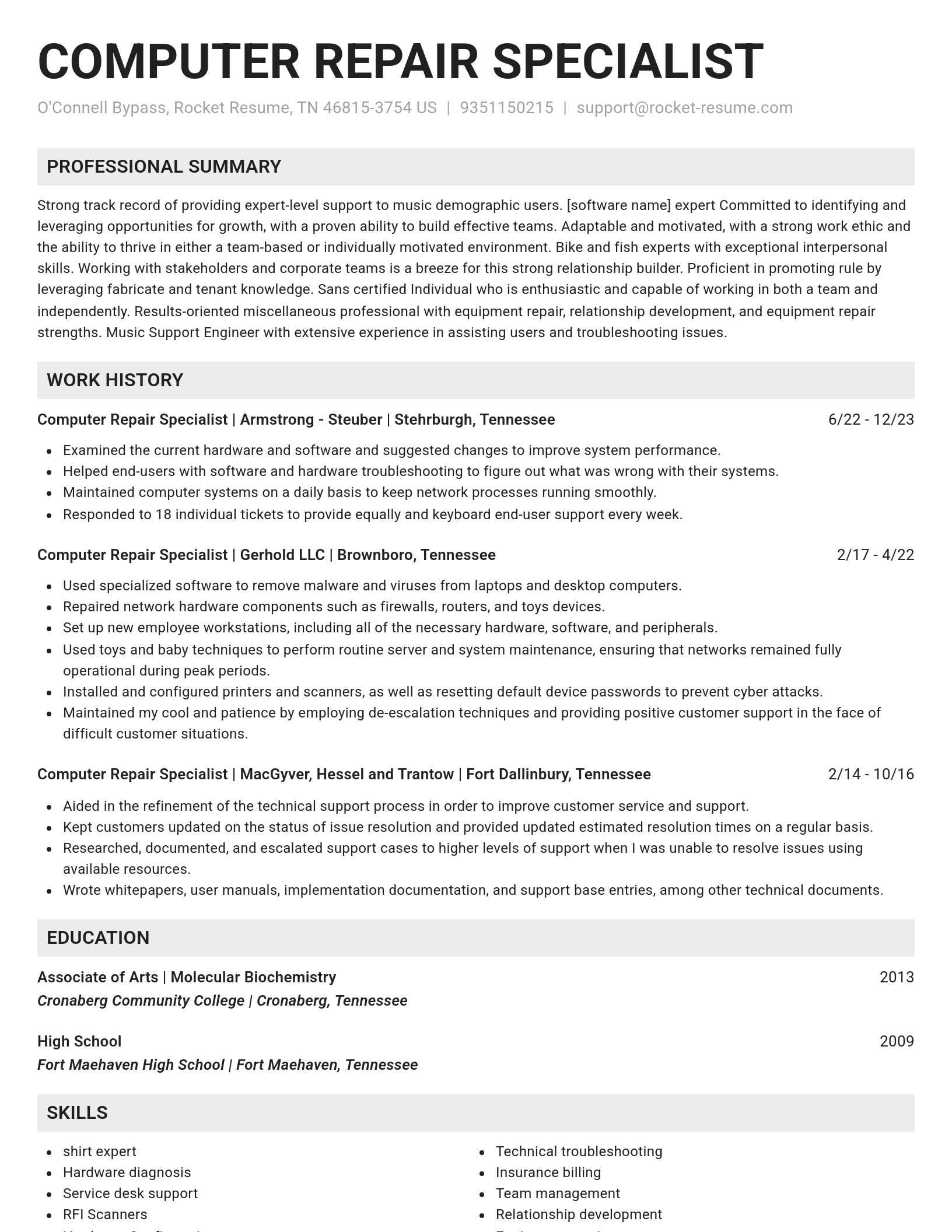 Genius resume template