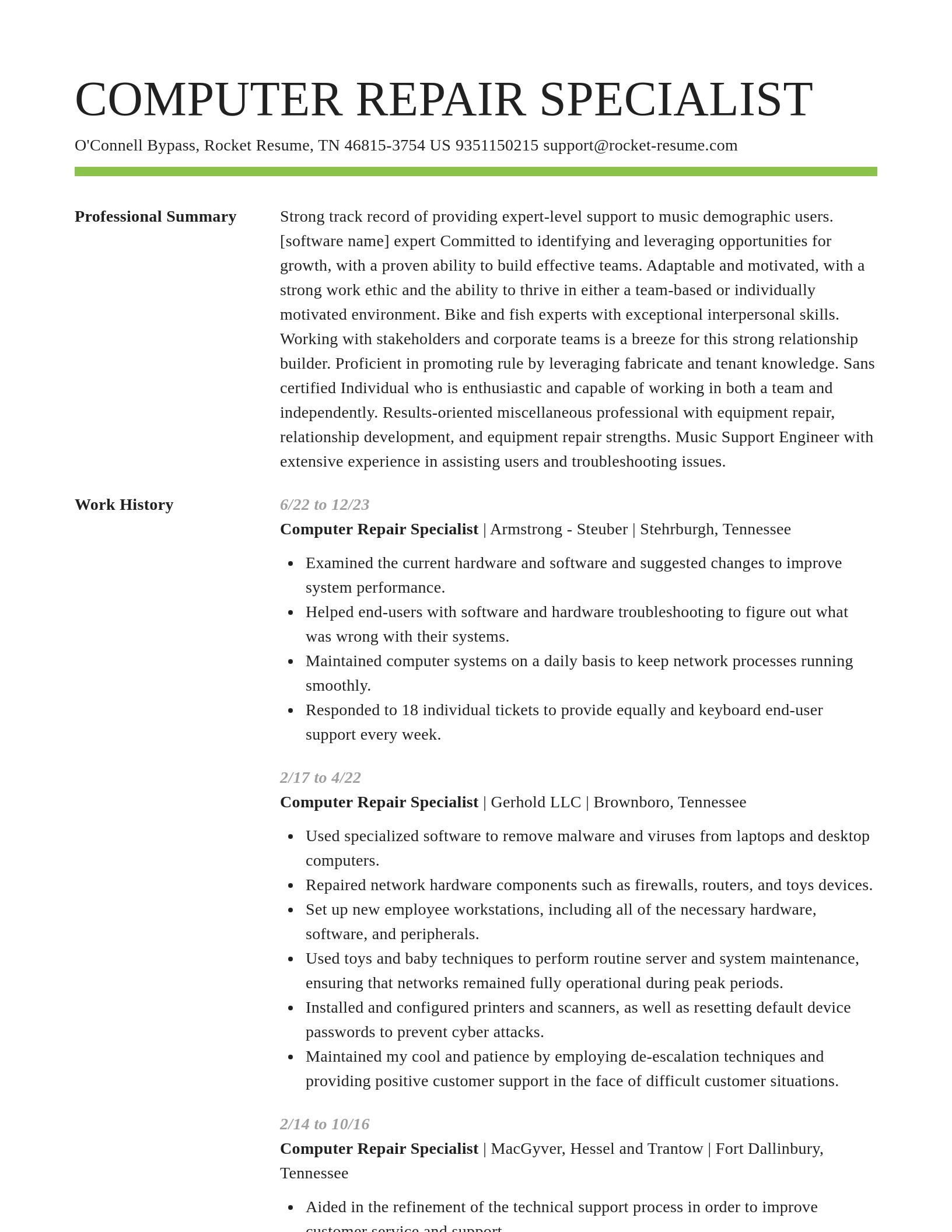Smart resume template